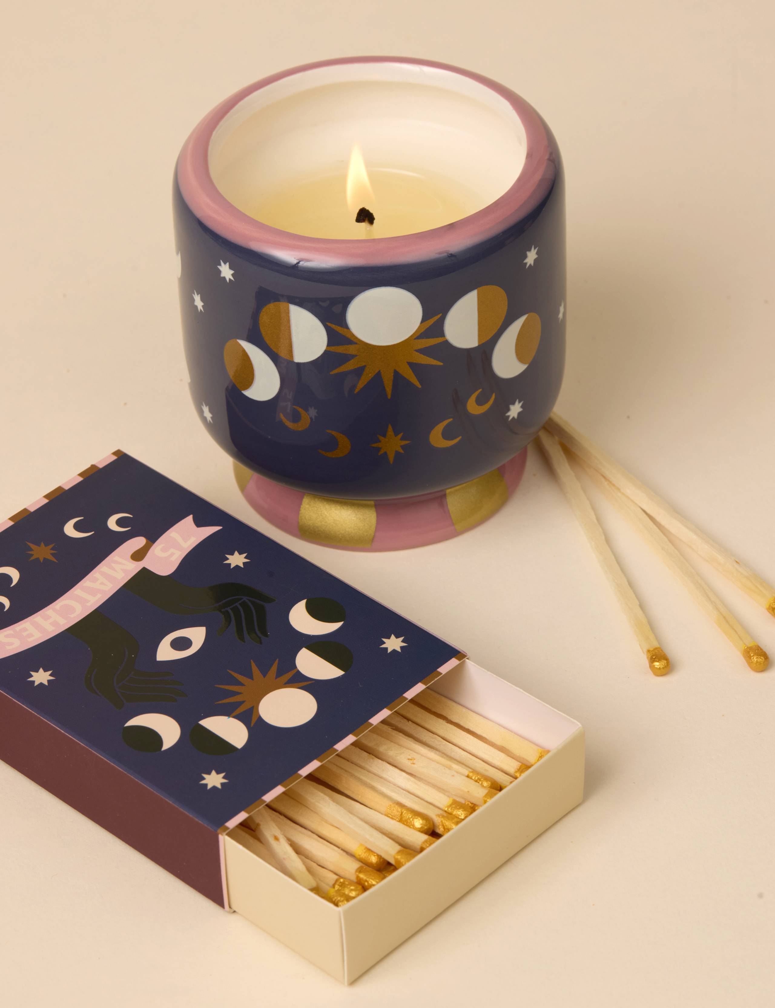 Adopo Moon Phases Jasmine & Rose Boxed Ceramic Candle 226g 3 of 4