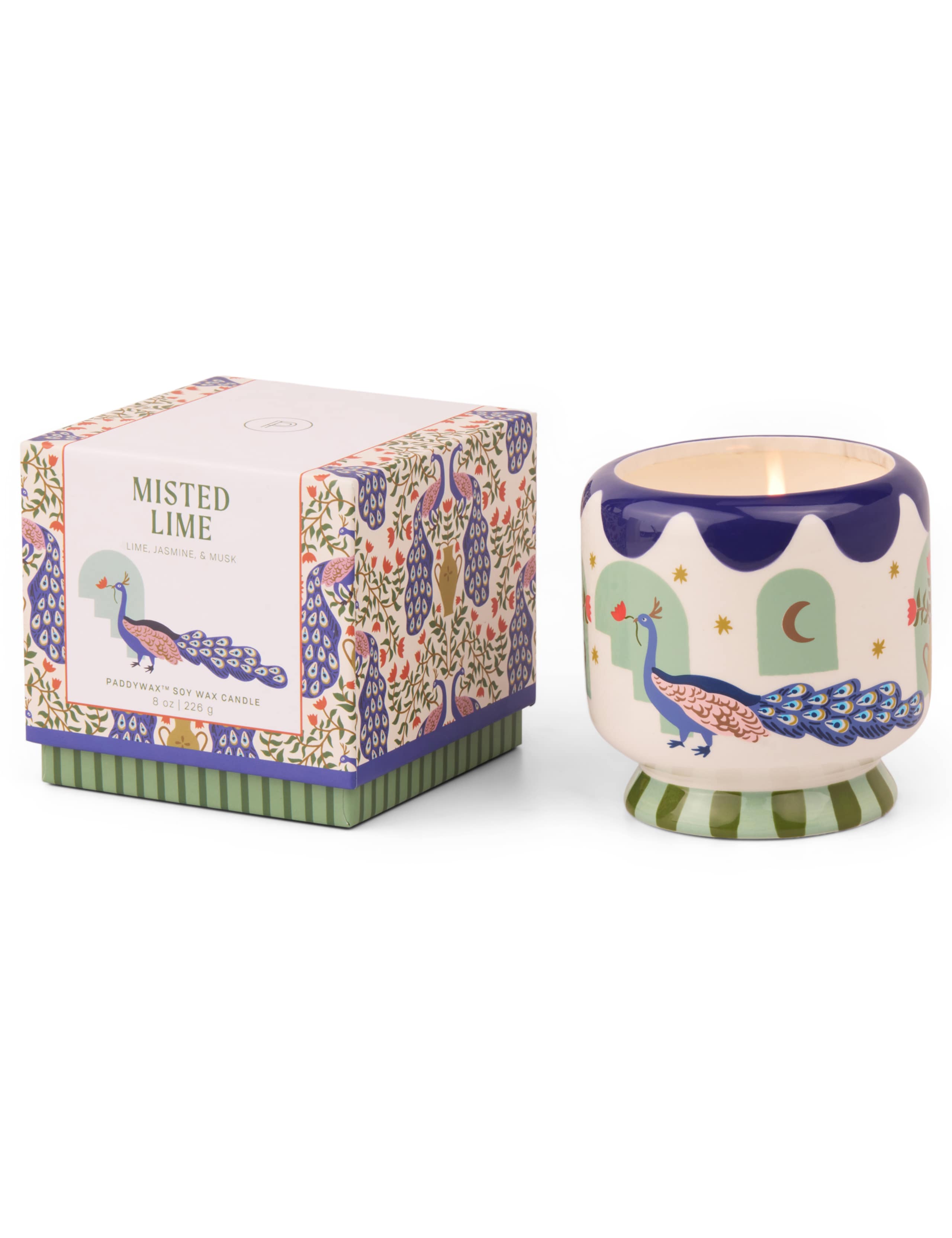 A Dopo Peacock Misted Lime Ceramic Candle 226g 1 of 4