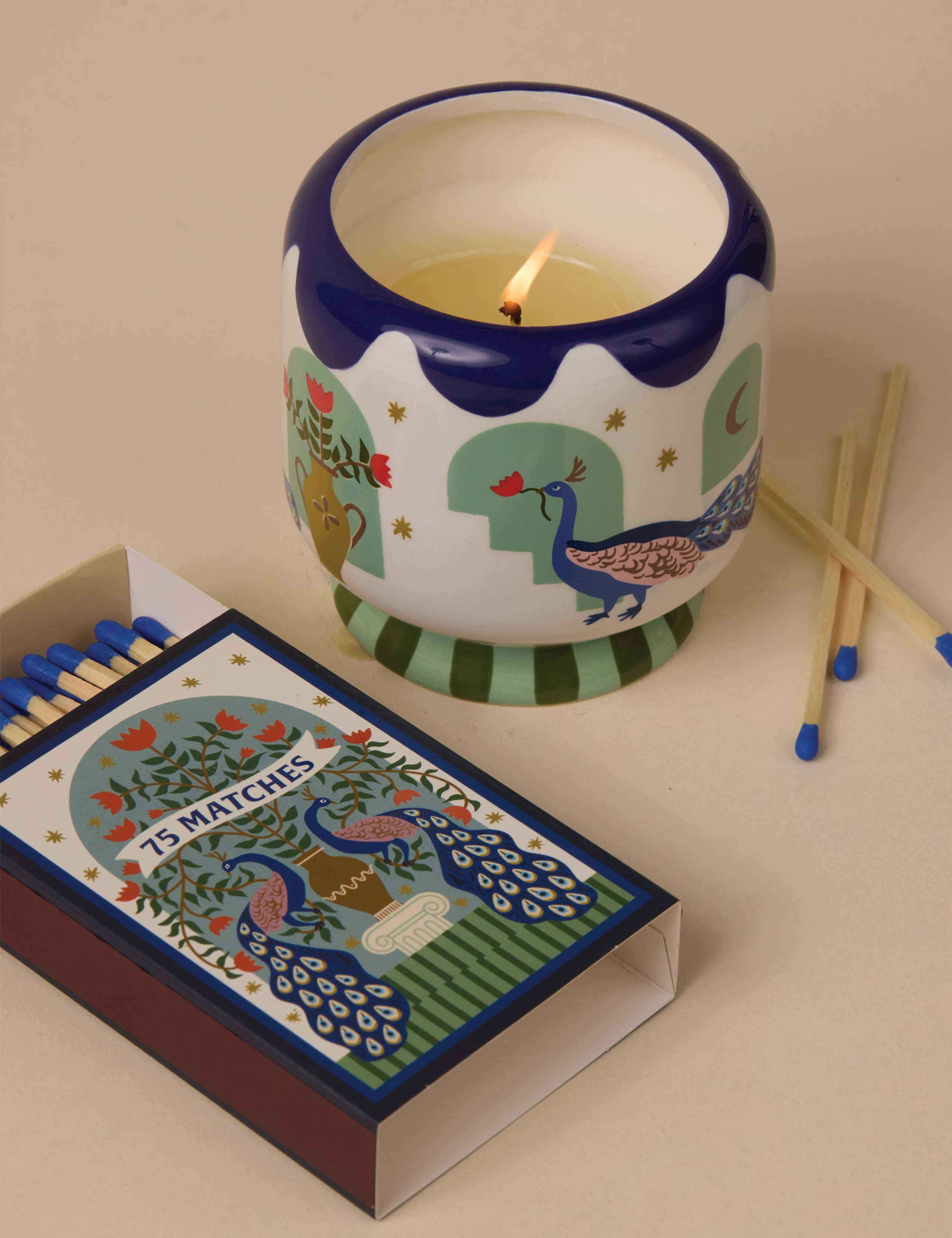 A Dopo Peacock Misted Lime Ceramic Candle 226g 4 of 4