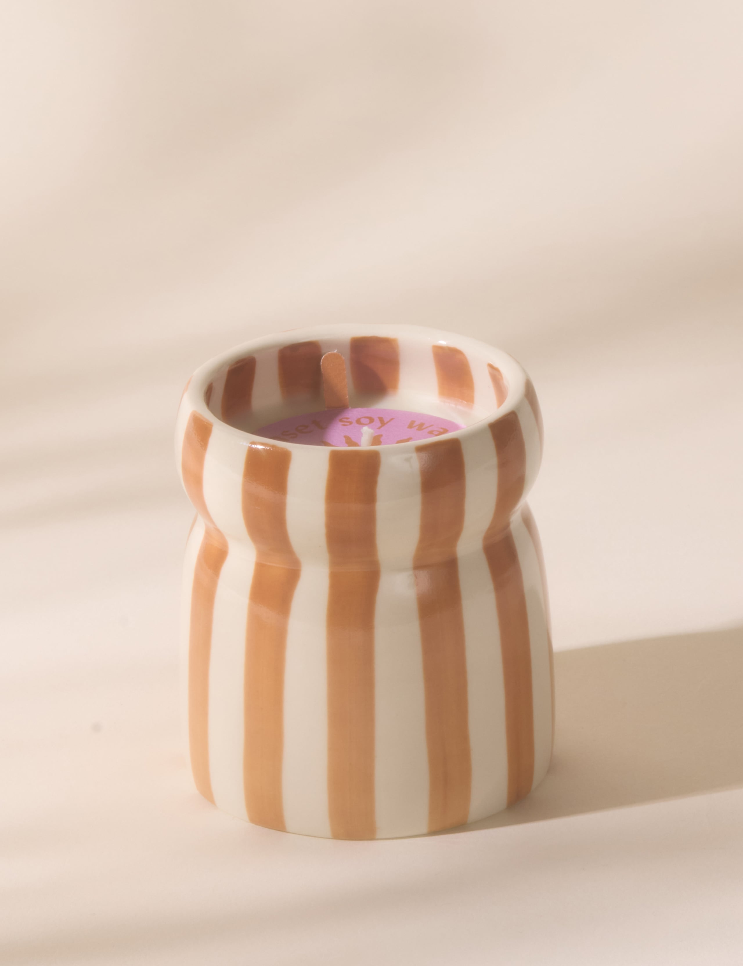 Cabana Sienna Sunset Striped Ceramic Boxed Candle 184g 3 of 3