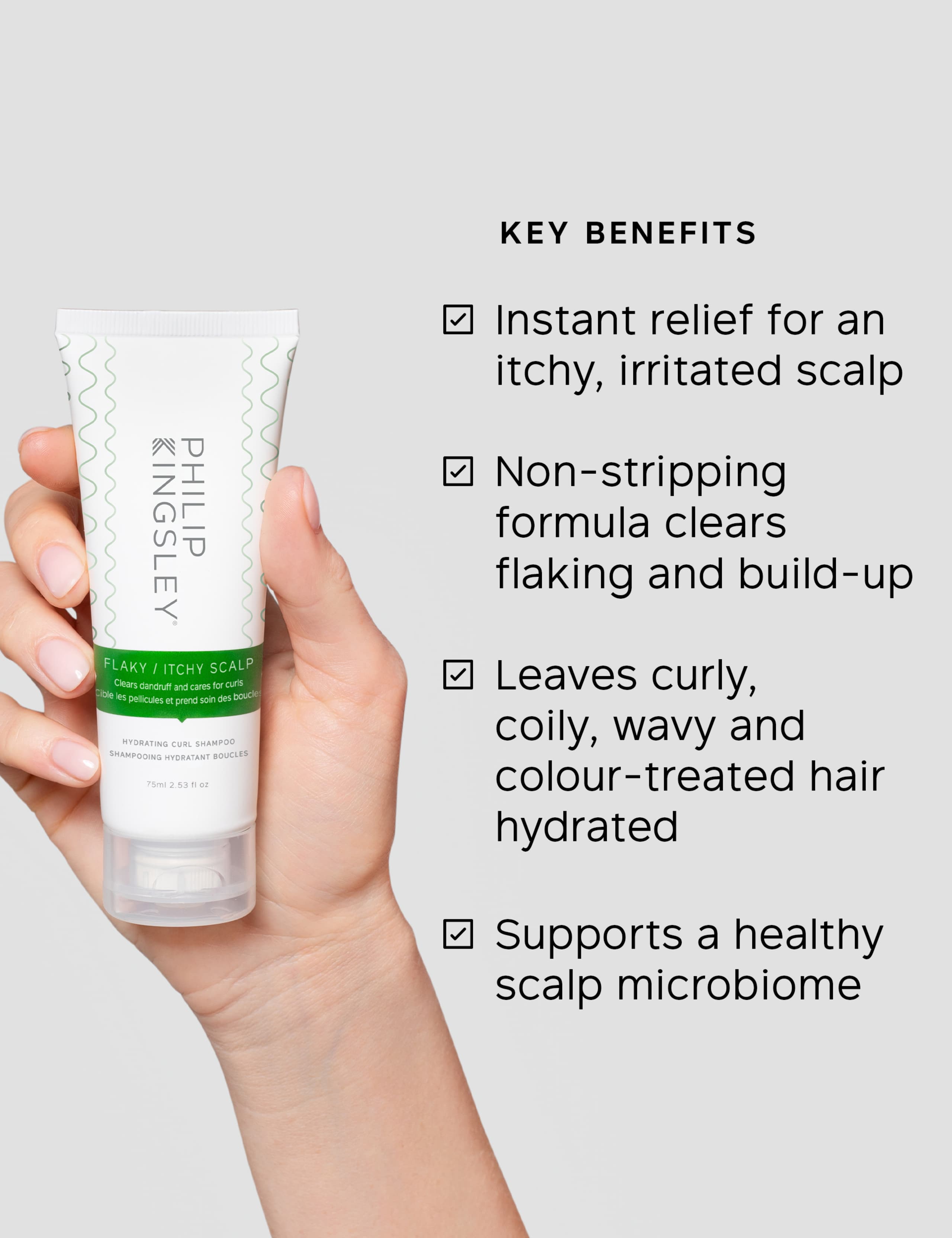 Philip Kingsley Flaky/Itchy Scalp Hydrating Curl Anti-Dandruff Shampoo 75ml 2 of 8