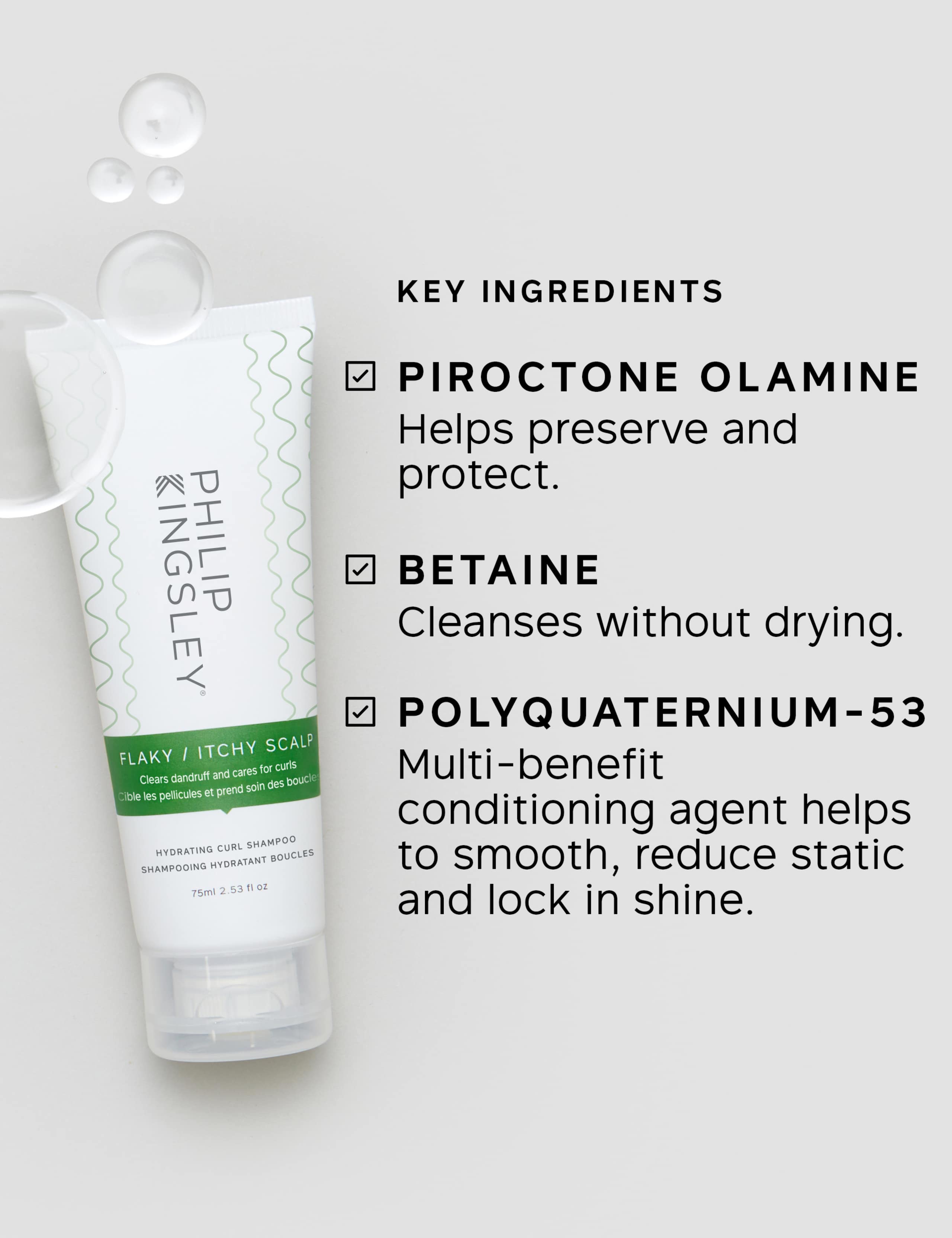 Philip Kingsley Flaky/Itchy Scalp Hydrating Curl Anti-Dandruff Shampoo 75ml 3 of 8