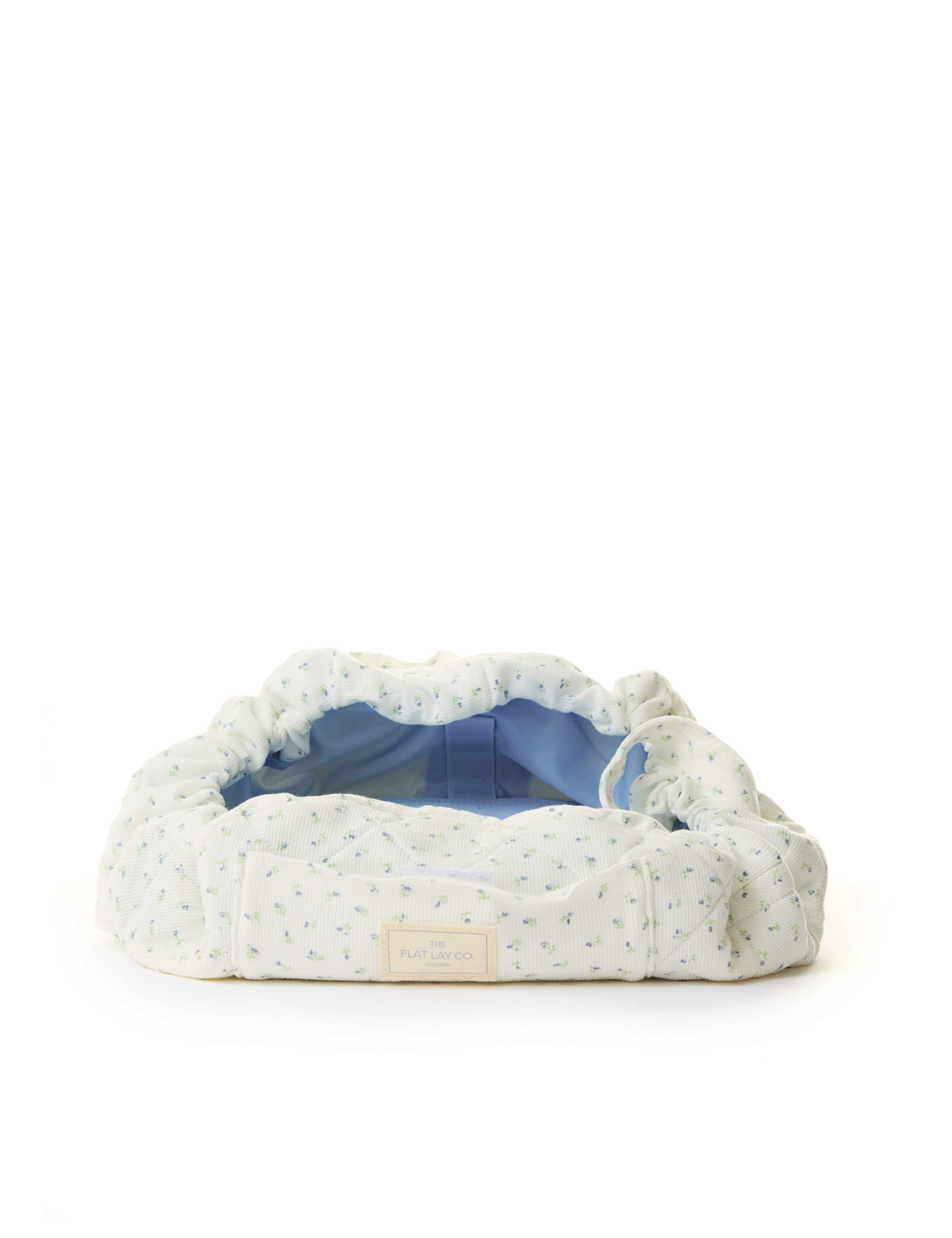 Drawstring Flat Lay Makeup Bag - Cozy Cotton Ditsy Floral 4 of 8