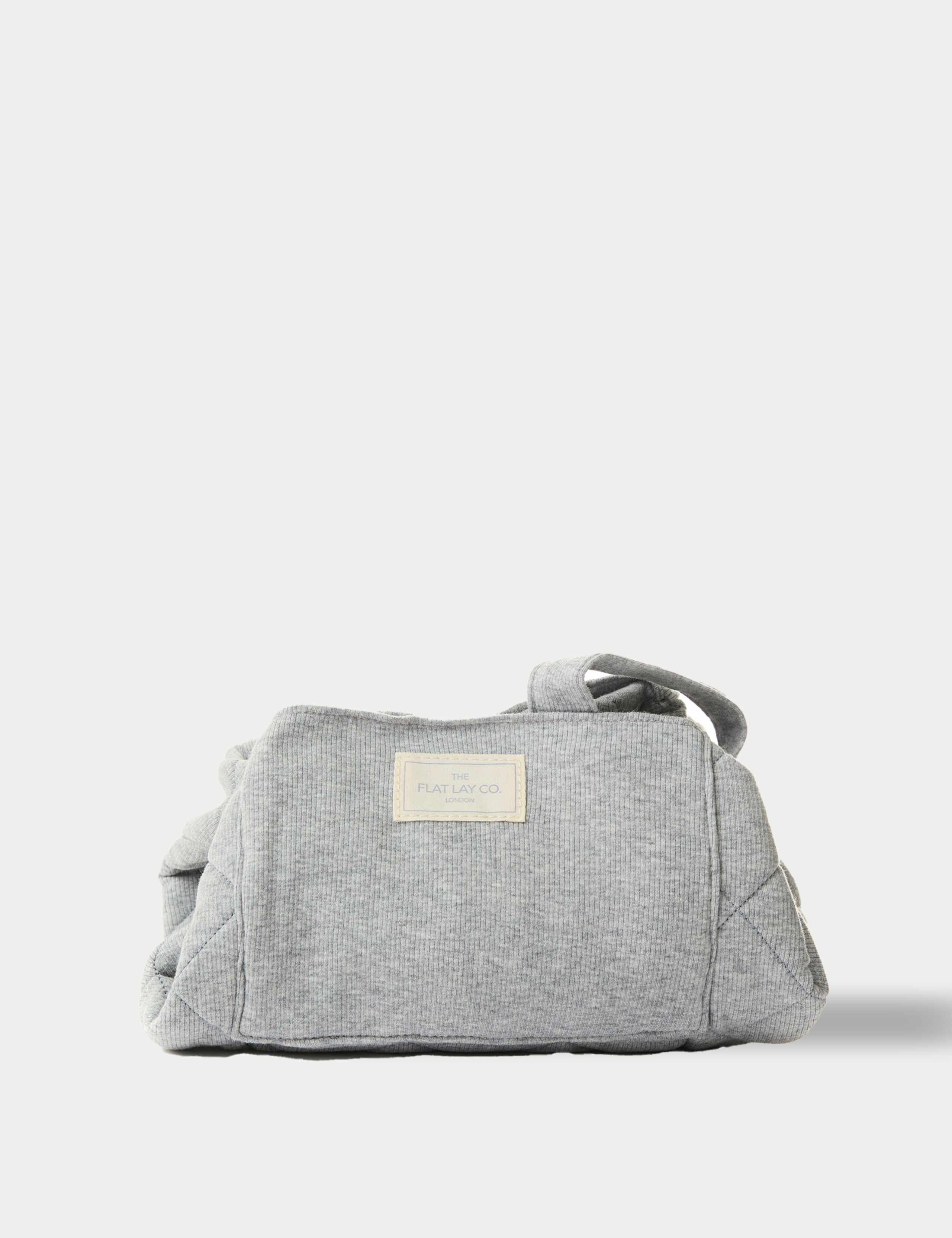 Drawstring Flat Lay Makeup Bag - Cozy Cotton Grey 1 of 9