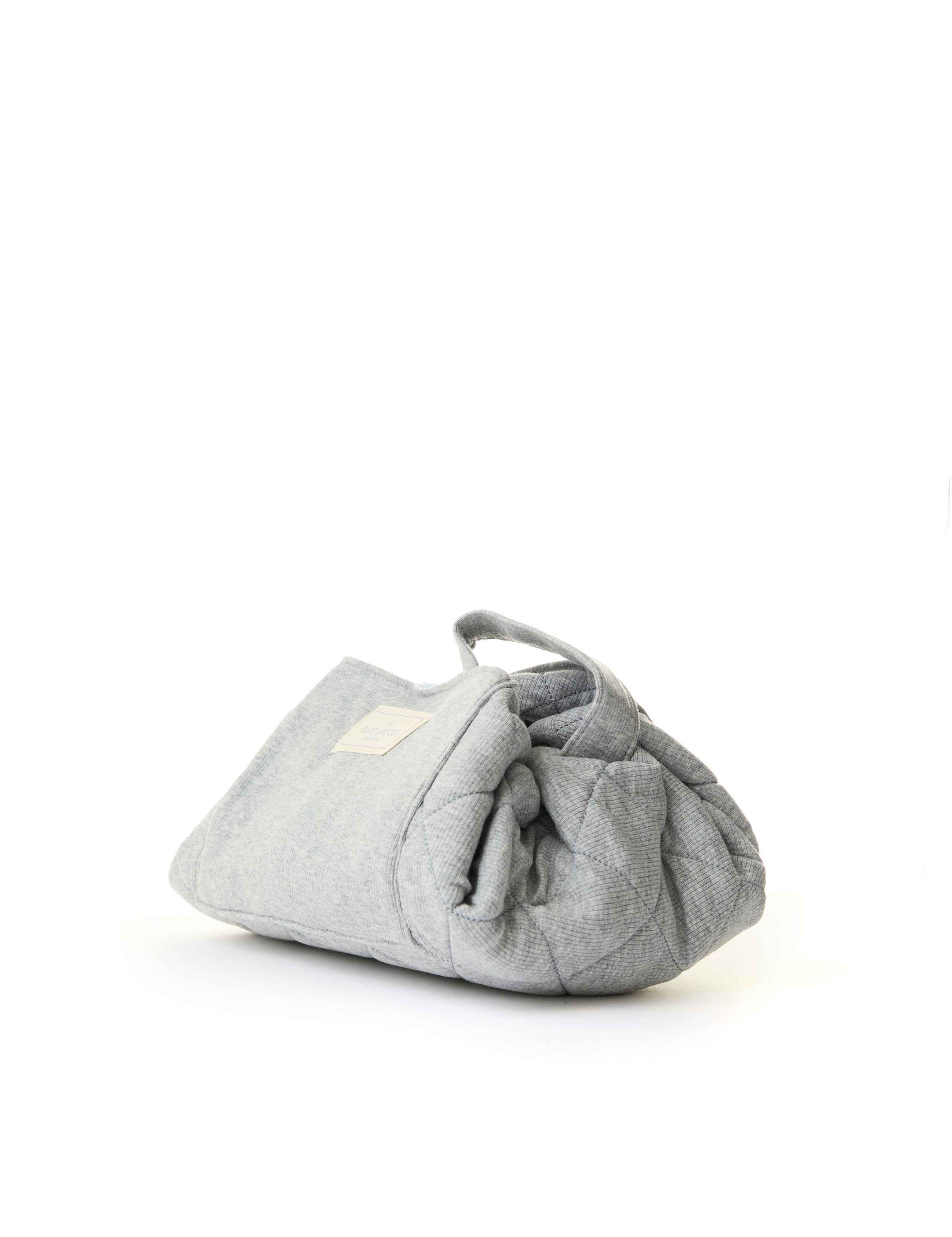 Drawstring Flat Lay Makeup Bag - Cozy Cotton Grey 2 of 9