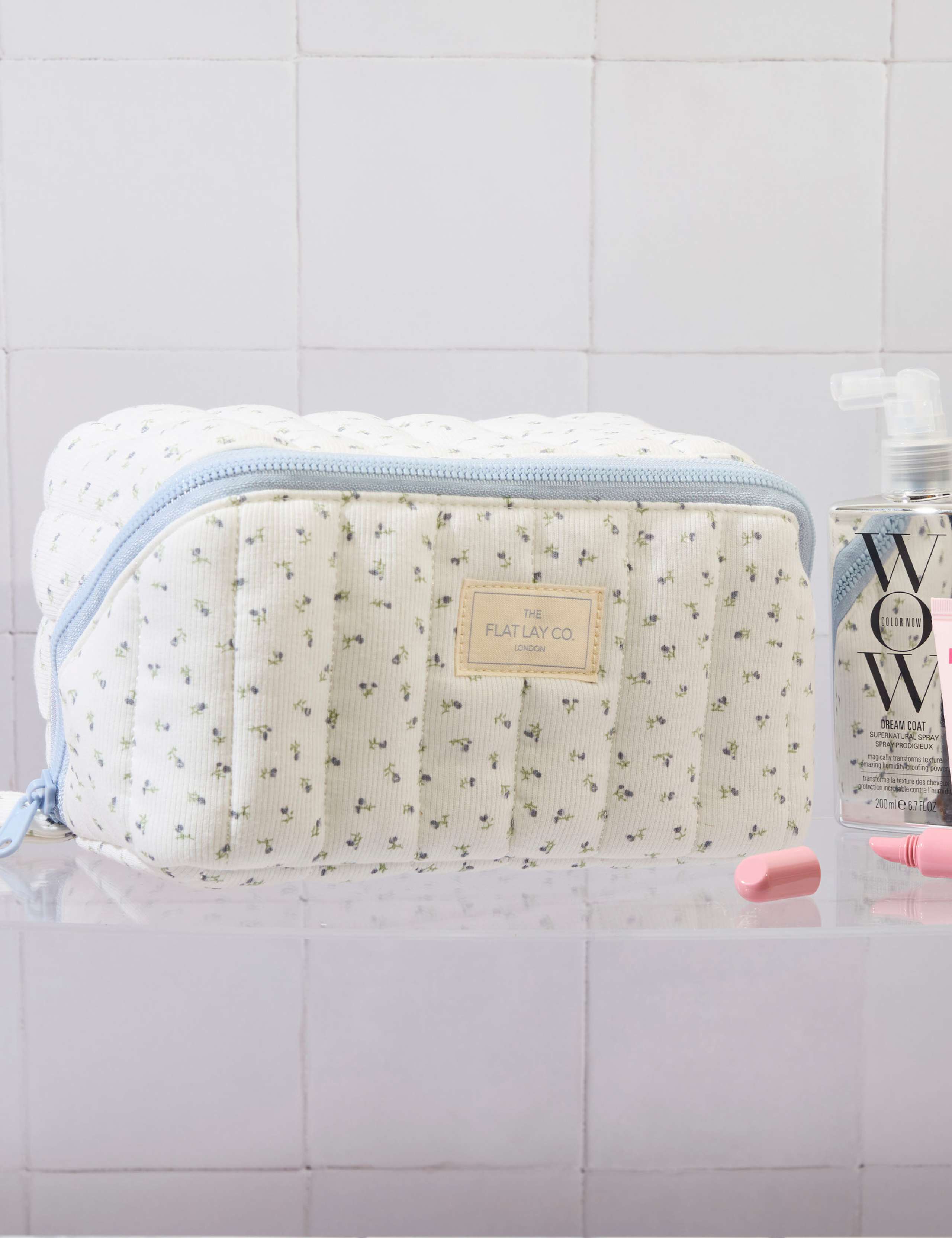 Marshmallow Flat Lay Makeup Box Bag - Cozy Cotton Ditsy Floral 7 of 10