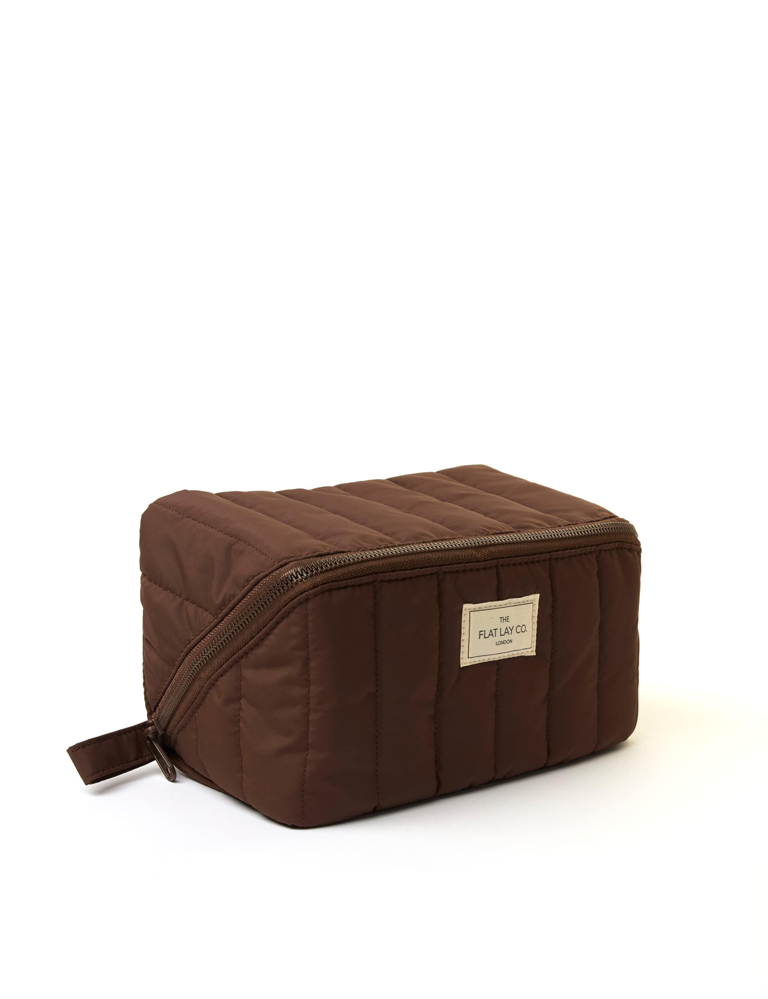 Marshmallow Flat Lay Makeup Box Bag - Espresso 1 of 9