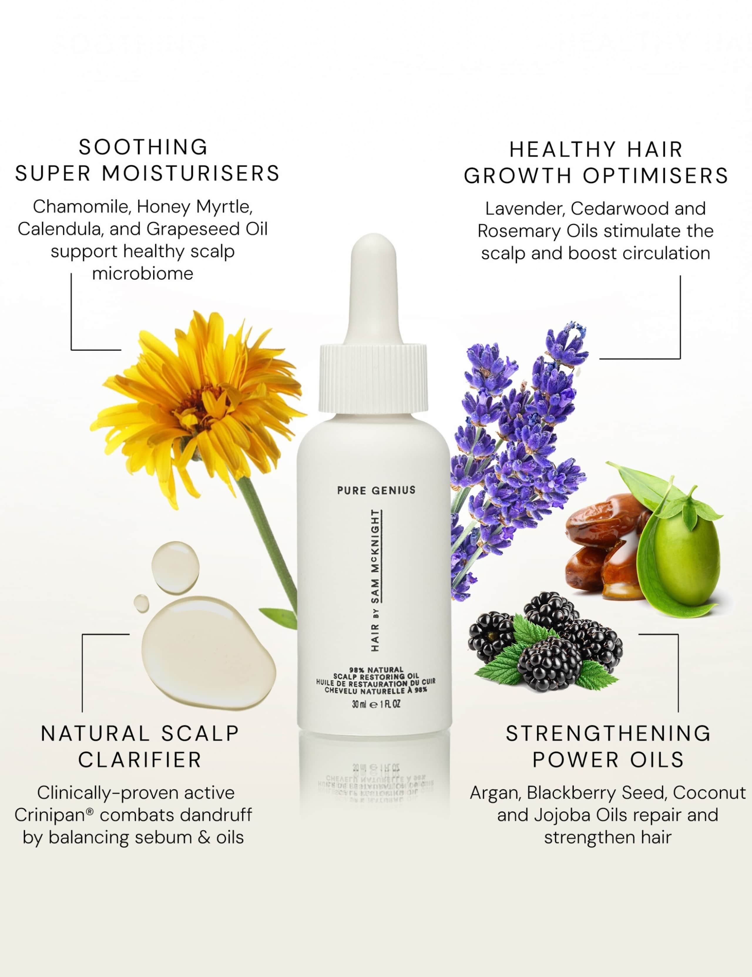 Pure Genius 98% Natural Scalp Restoring Oil 30ml 3 of 6