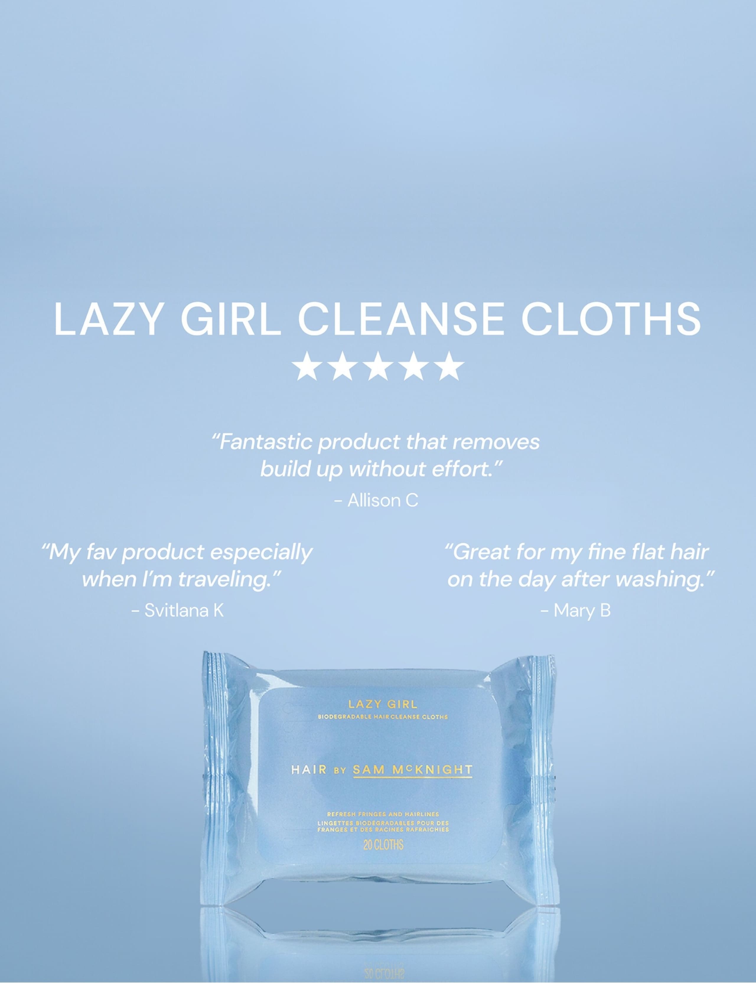 Lazy Girl Biodegradable Hair Cleanse Cloths 6 of 6