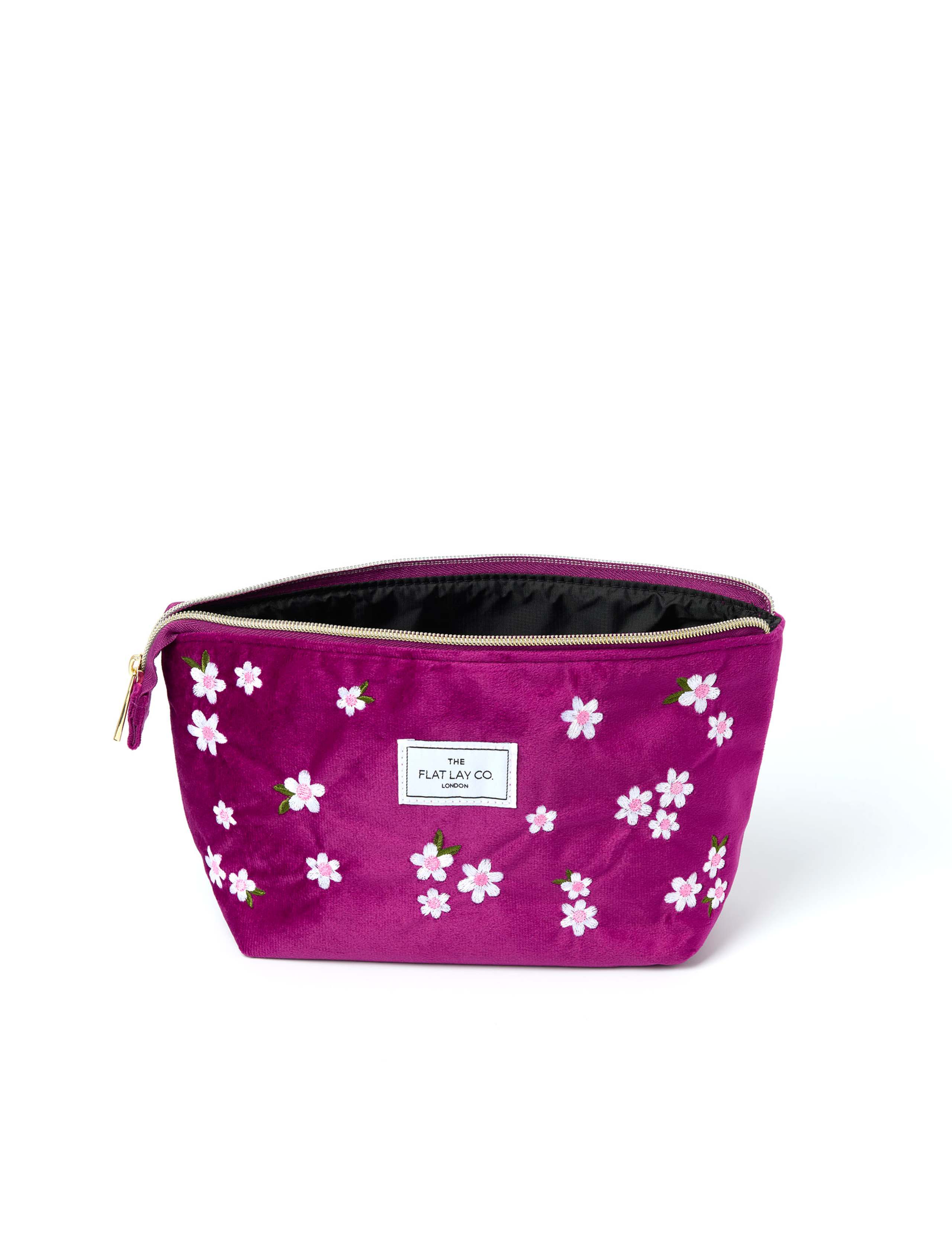 Essential Pouch in Embroidered Daisy Plum Velvet 4 of 7
