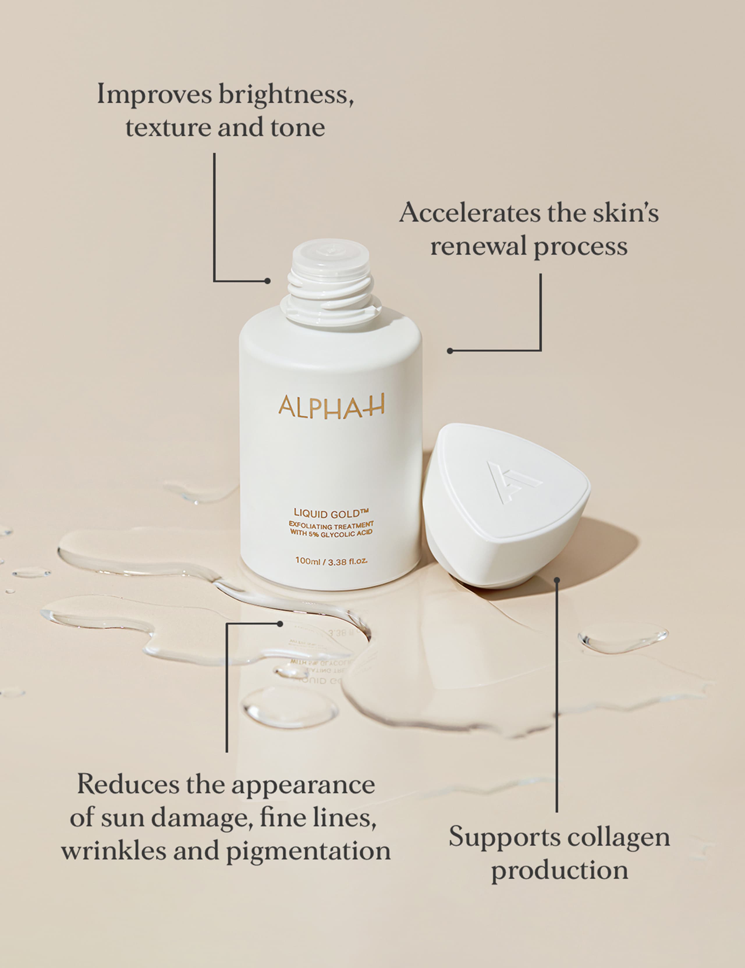 Liquid Gold Exfoliating Treatment with 5% Glycolic Acid 100ml 2 of 7