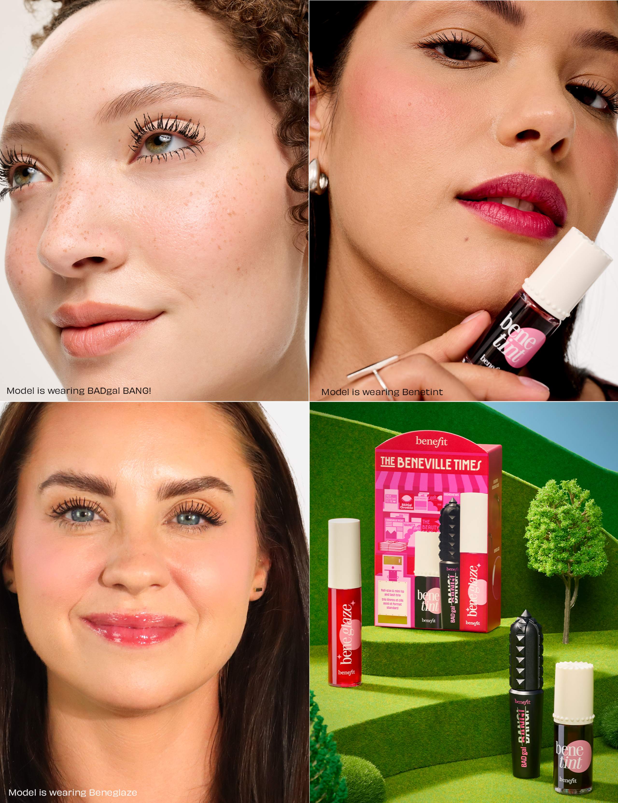 The Beneville Times, Benetint Lip Tint, Limited Edition Beneglaze Lip Gloss & Mascara Trio Gift Set 2 of 10