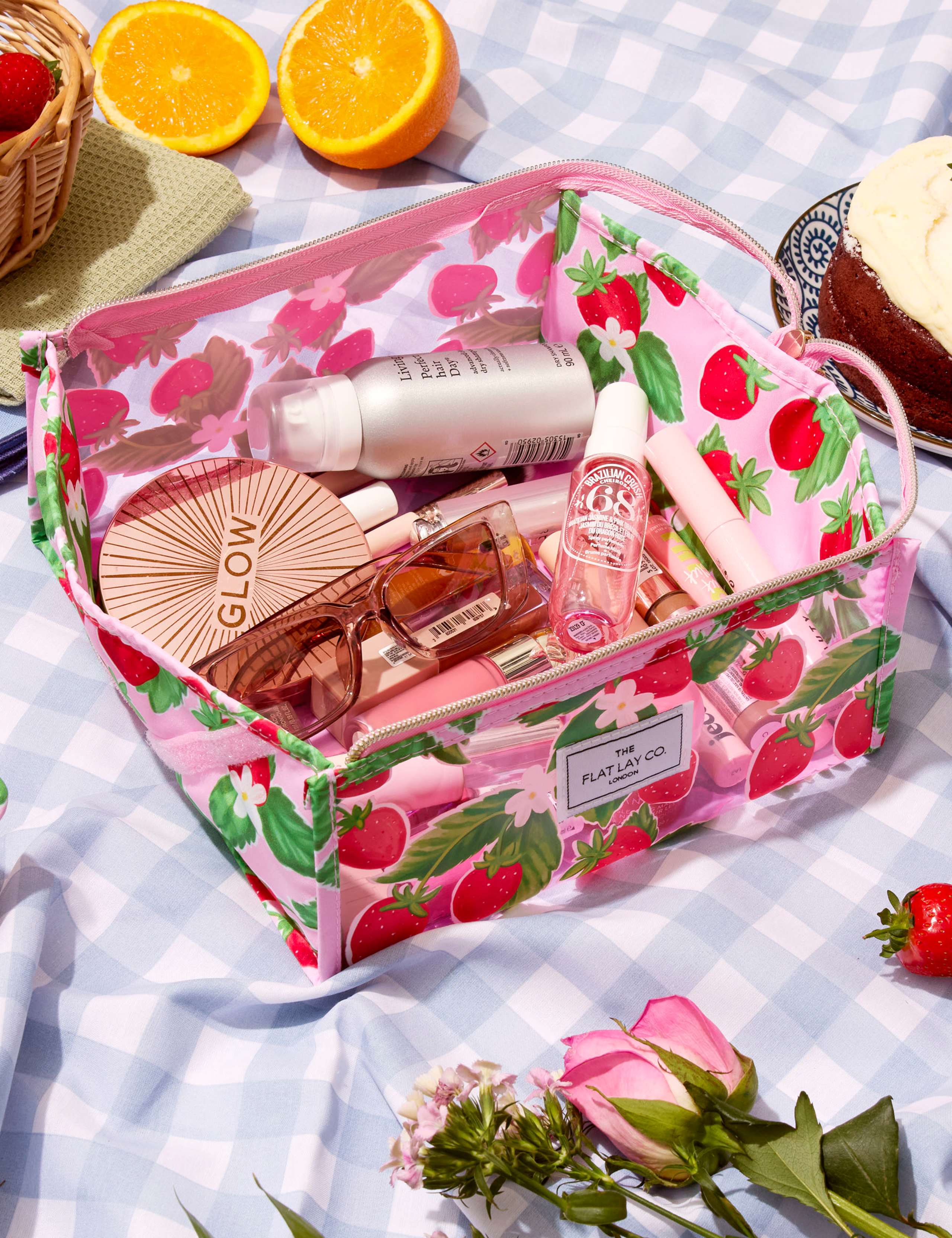 Jelly Flat Box Makeup Bag in Summer Strawberries 7 of 8