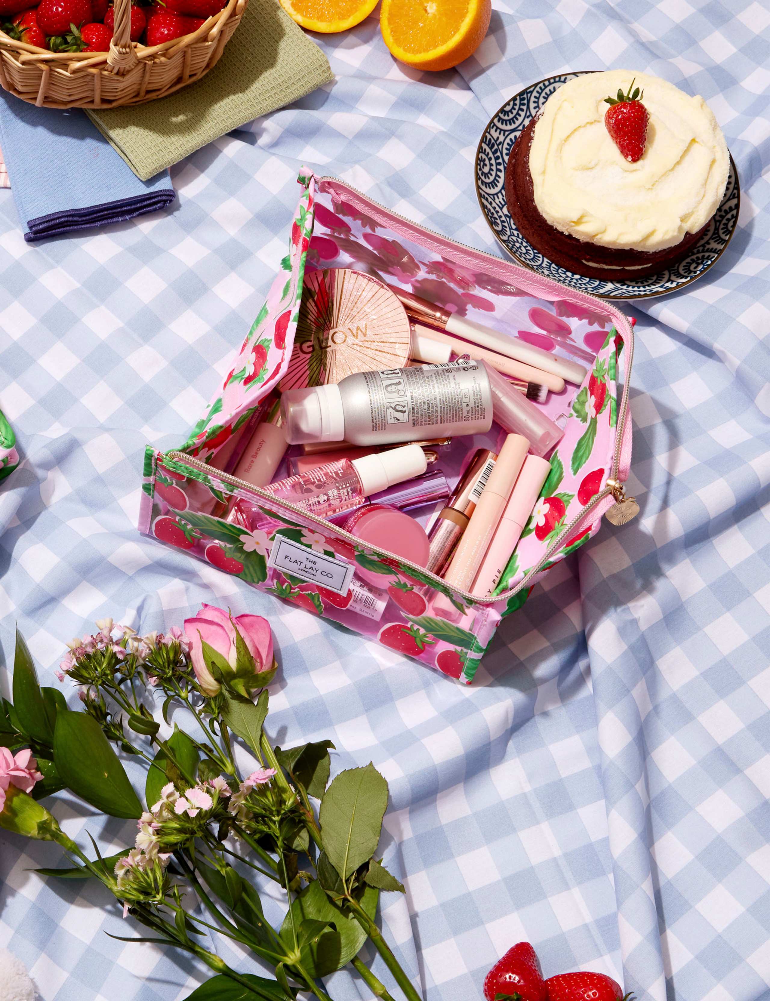 Jelly Flat Box Makeup Bag in Summer Strawberries 8 of 8