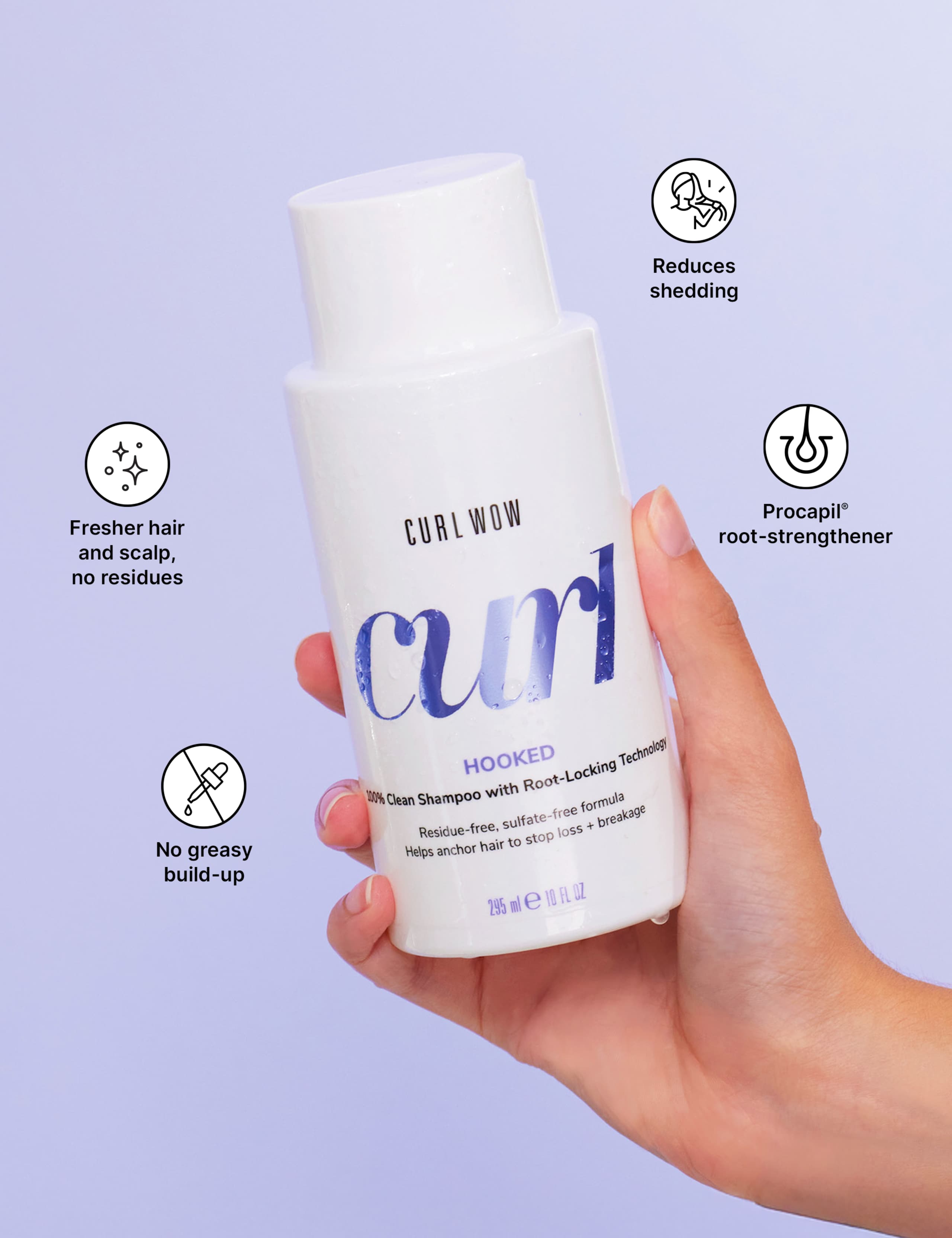 Hooked 100% Clean Shampoo with Root-Locking Technology 295ml 4 of 6