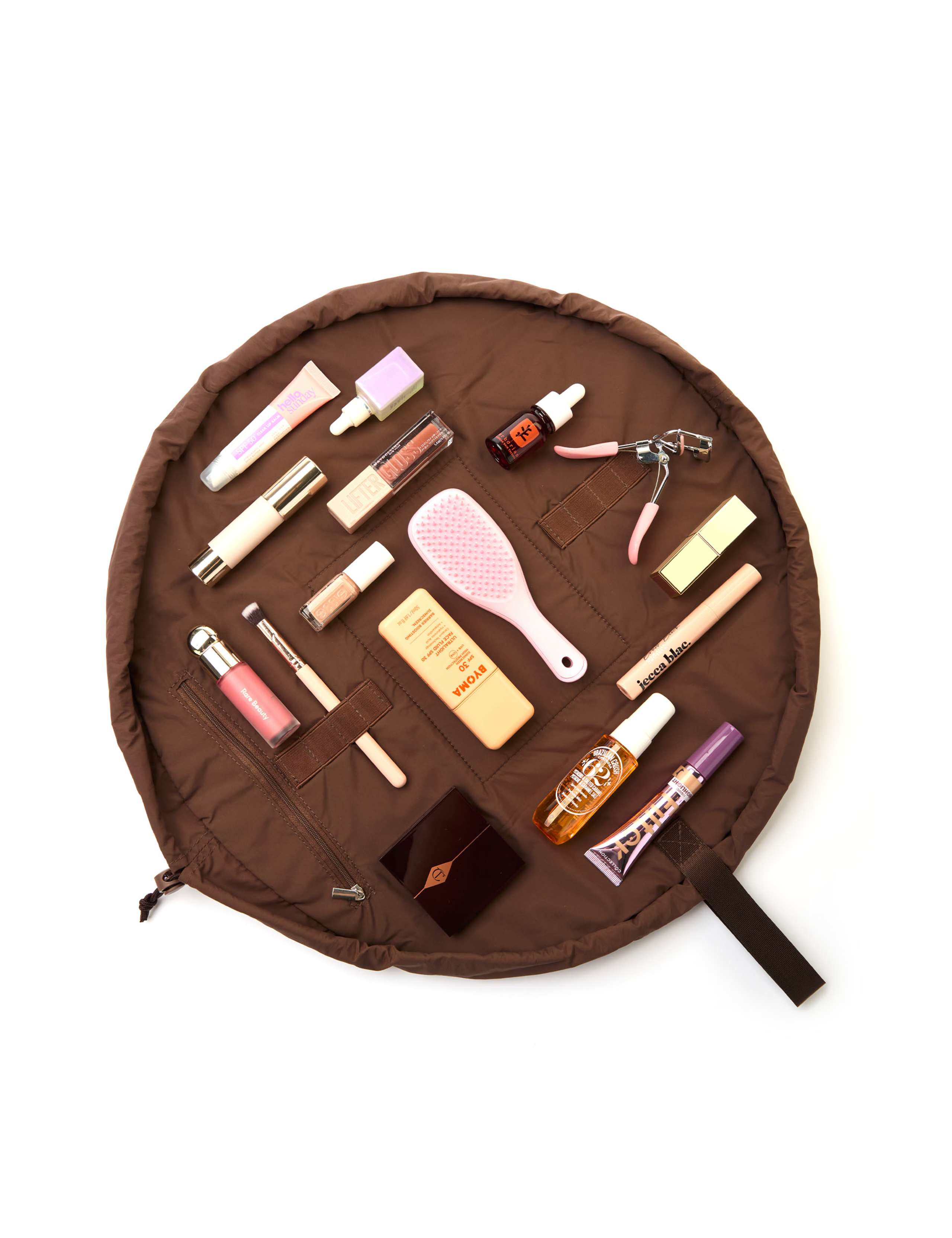 Drawstring Flat Lay Makeup Bag - Espresso 6 of 6