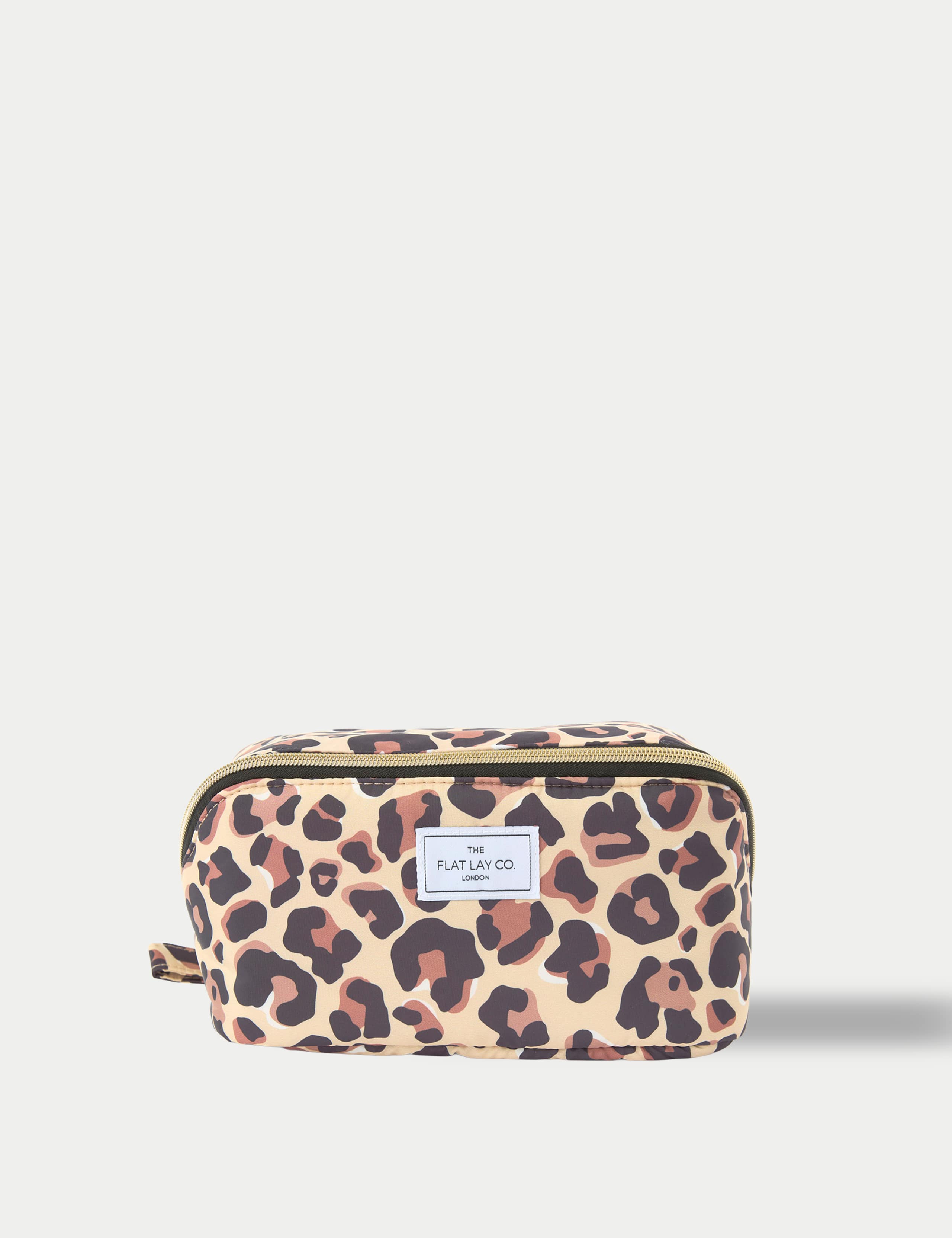 Flat Lay Makeup Box Bag - Brown Leopard 1 of 6