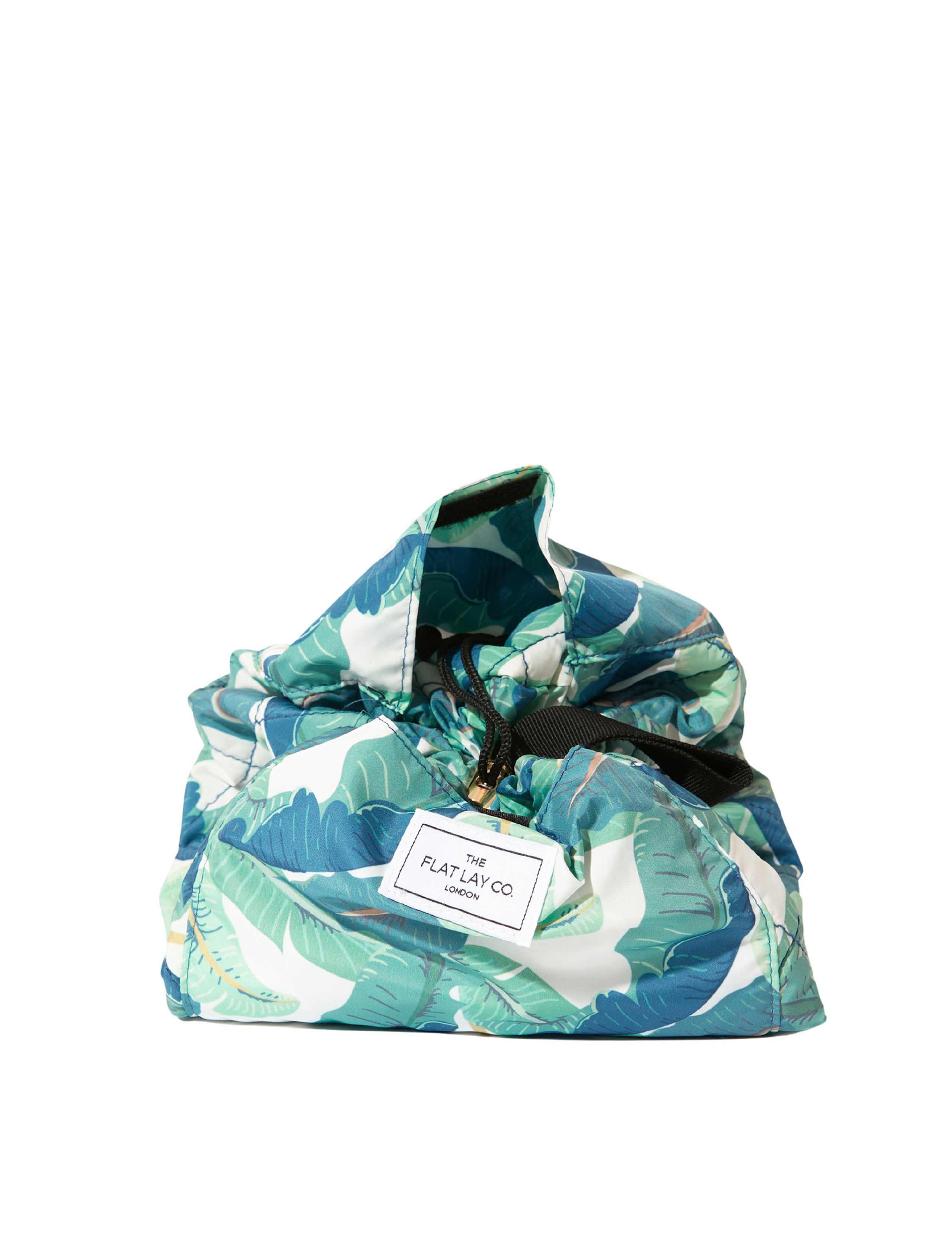 Open Flat Makeup Bag In Tropical Leaves 3 of 6
