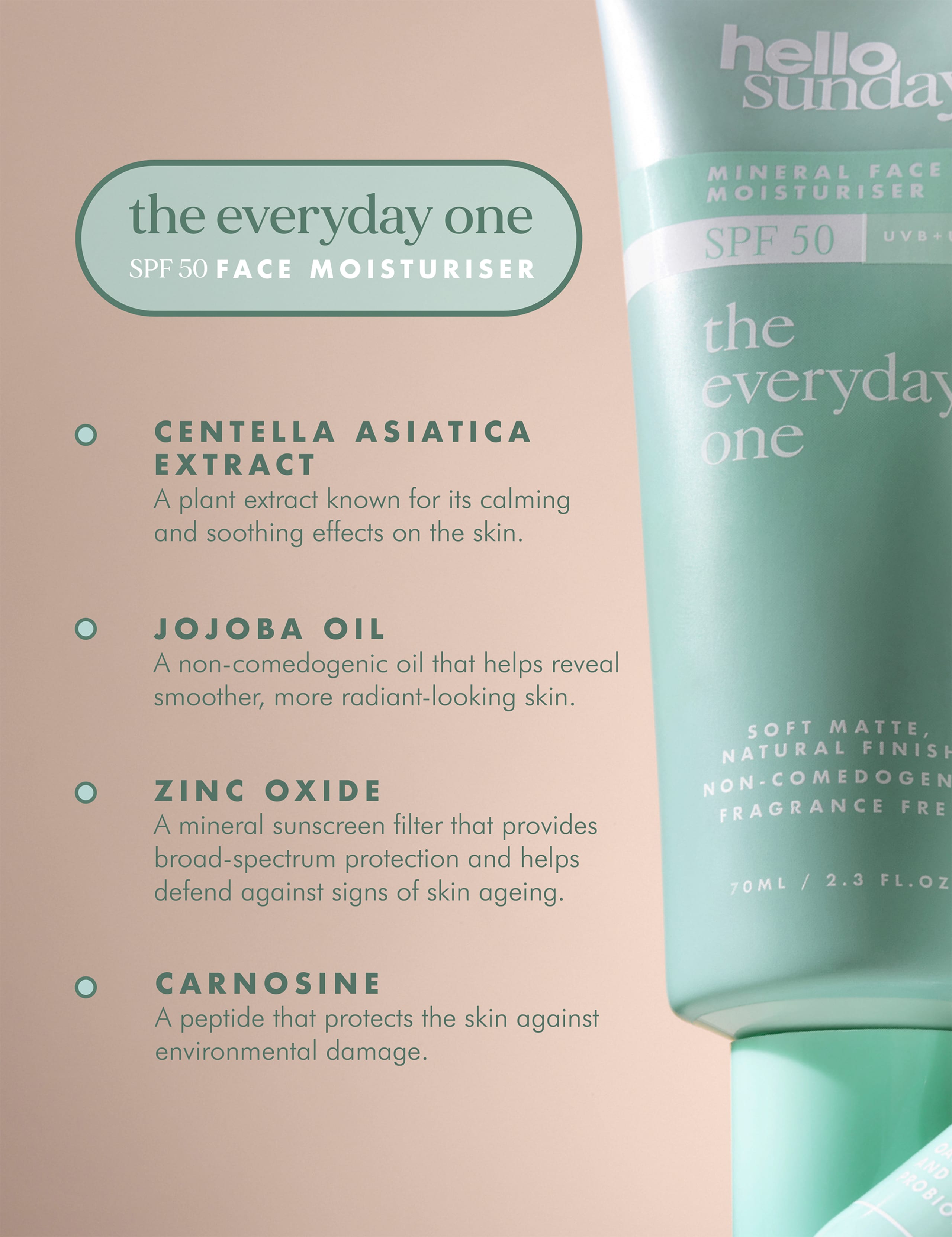 The Everyday One Face Moisturiser SPF 50 With Centella Asiatica 70ml 4 of 7