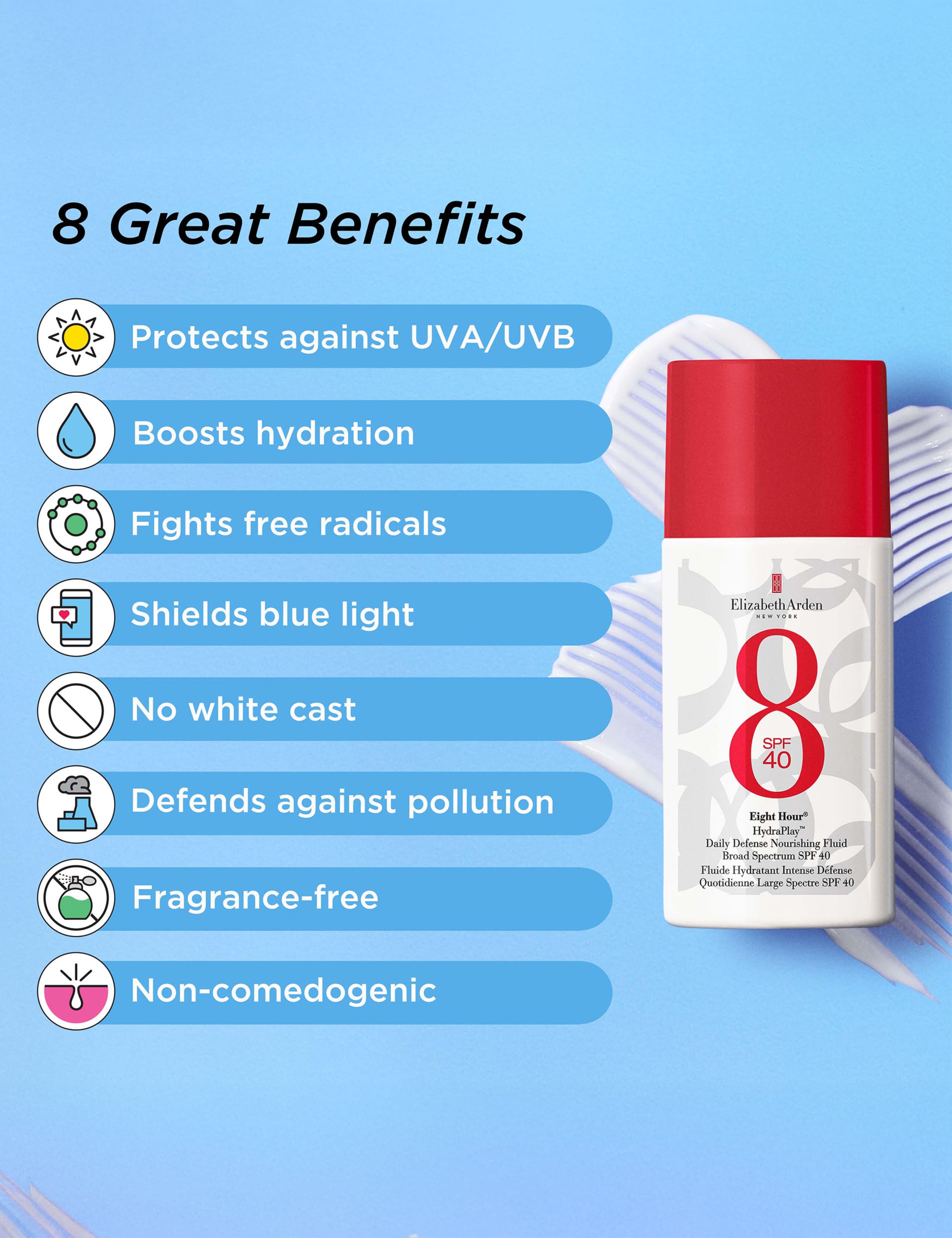 HydraPlay™ UVA/UVB Sunscreen Fluid SPF 40 50 ml 4 of 8