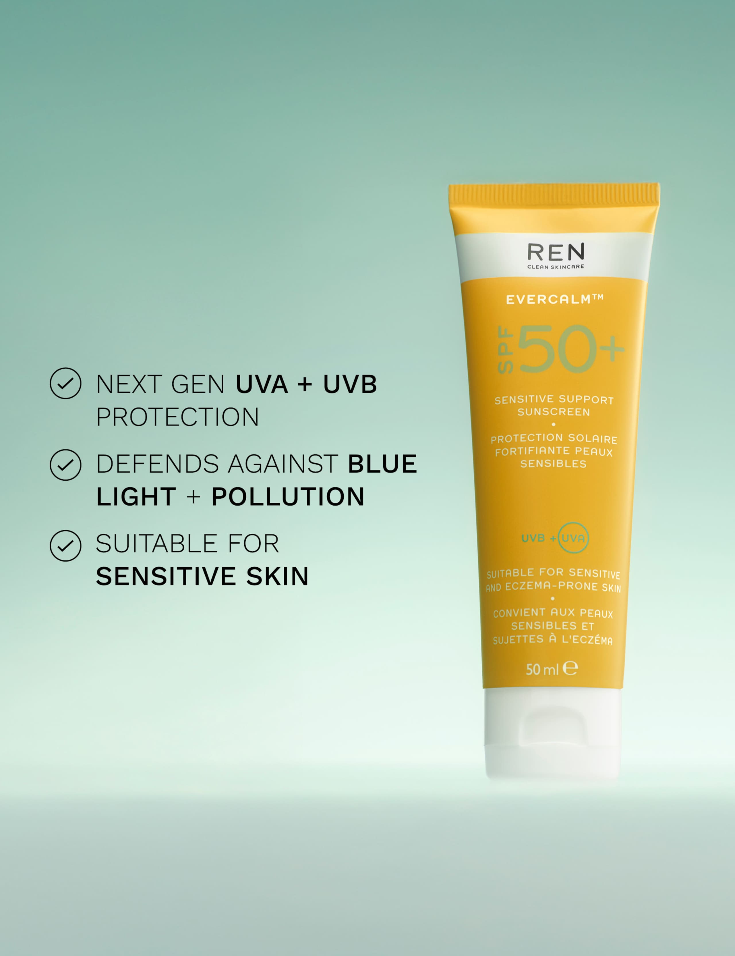 Clean Skincare Evercalm Sensitive Support Sunscreen SPF 50+ 50ml 5 of 7
