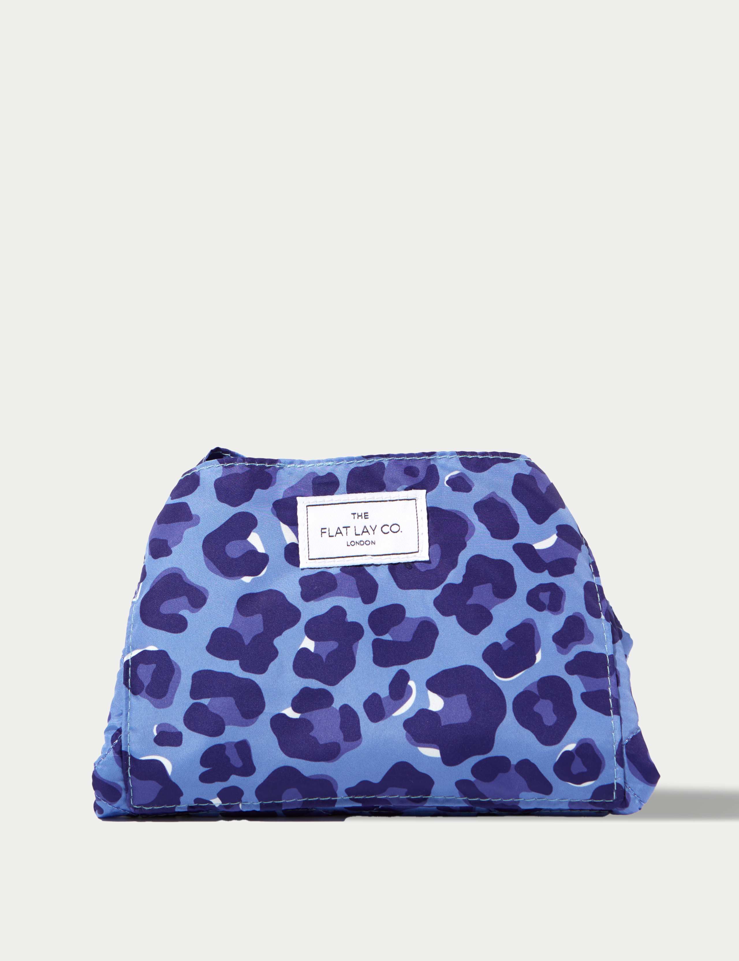 Blue Leopard Full Size Flat Lay Makeup Bag 1 of 10