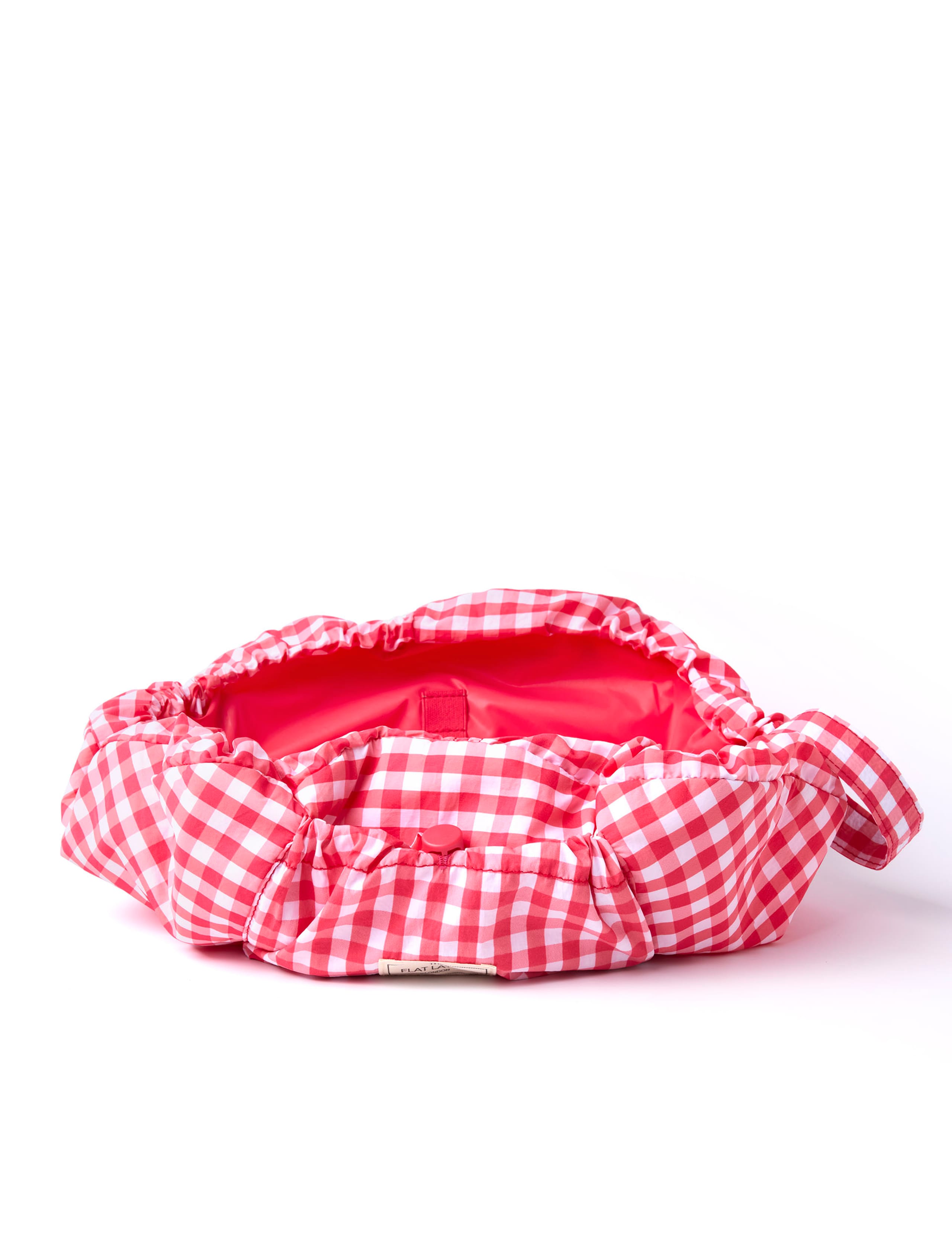 Drawstring Flat Lay Makeup Bag - Red Gingham 6 of 7