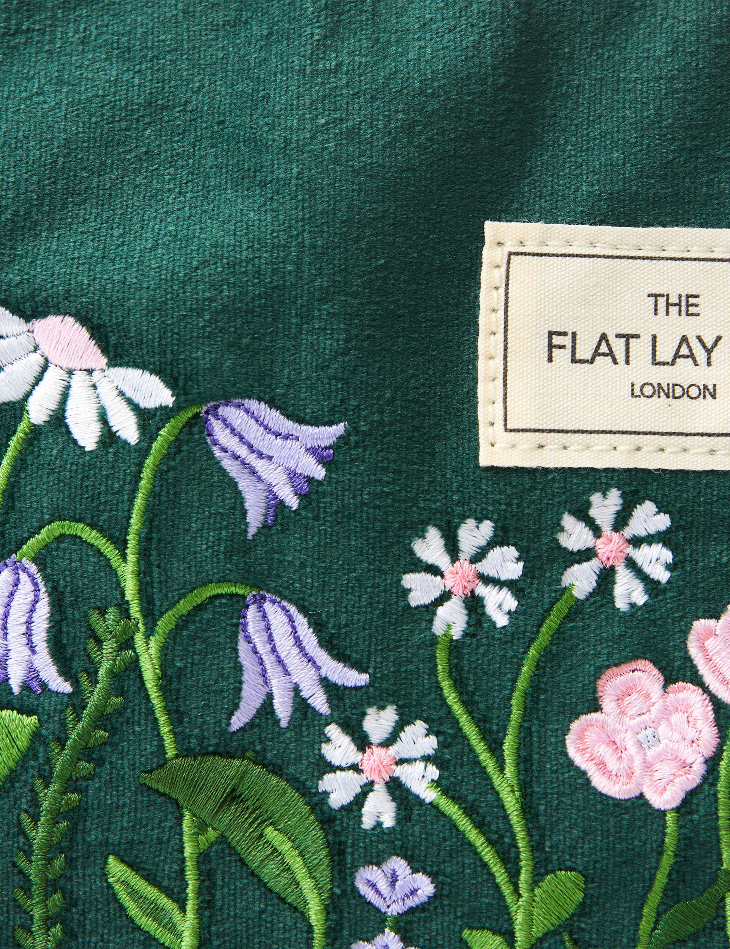 Essential Makeup Pouch - Wildflowers Embroidered Velvet 3 of 8