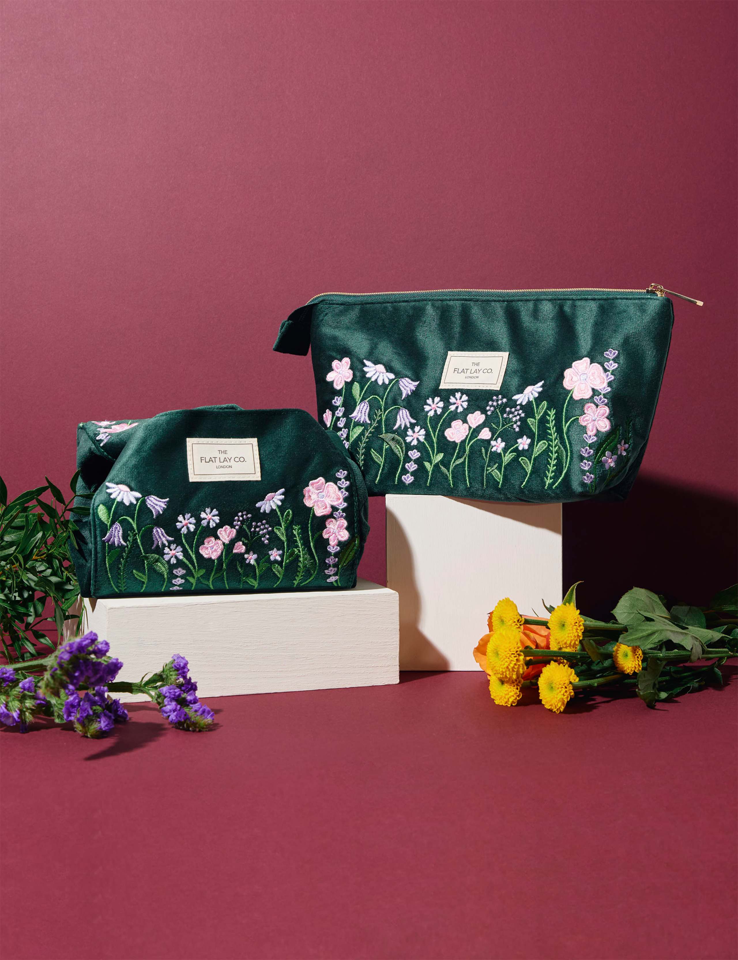 Essential Makeup Pouch - Wildflowers Embroidered Velvet 7 of 8