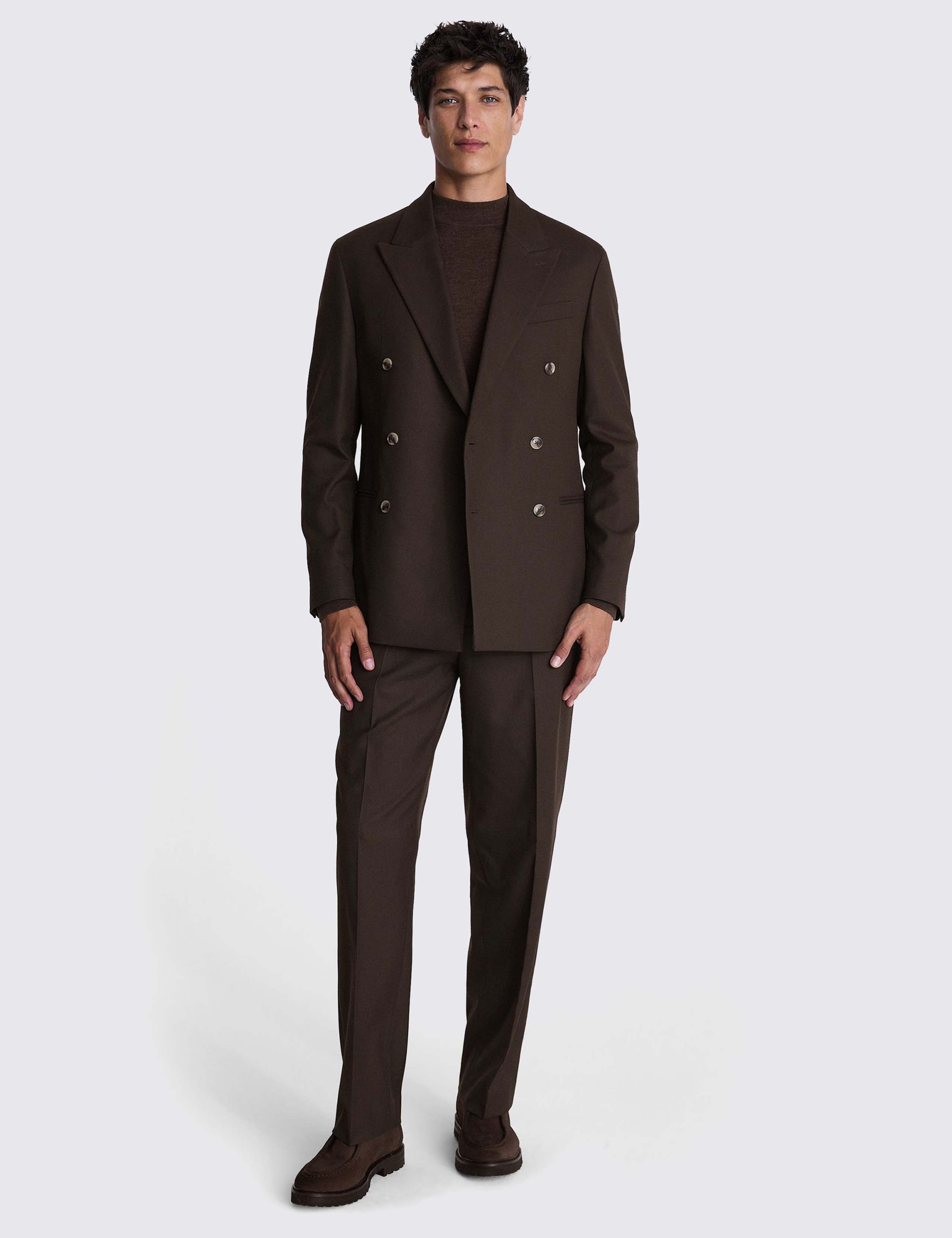Relaxed Fit Flannel Double Breasted Suit Jacket 3 of 5