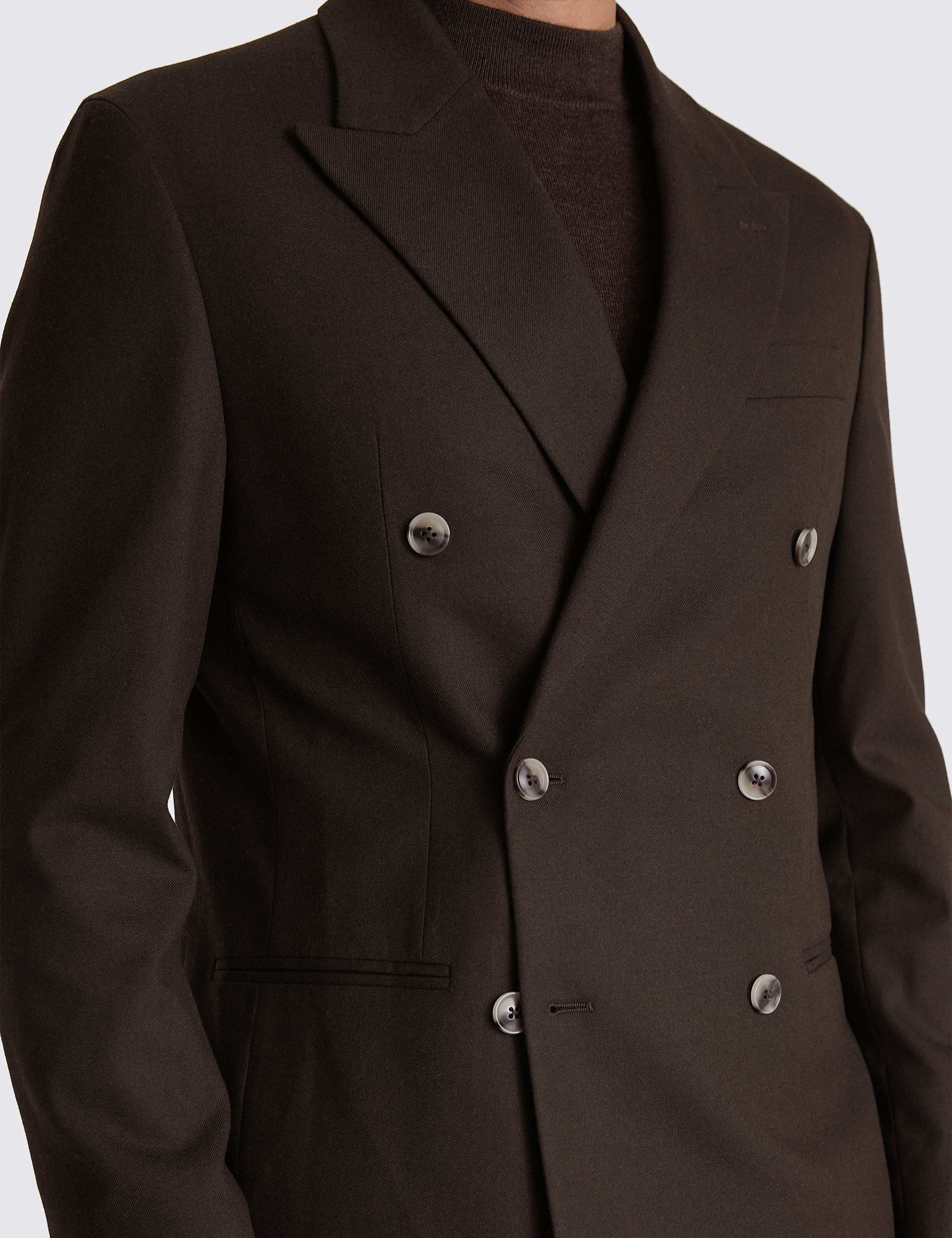 Relaxed Fit Flannel Double Breasted Suit Jacket 5 of 5