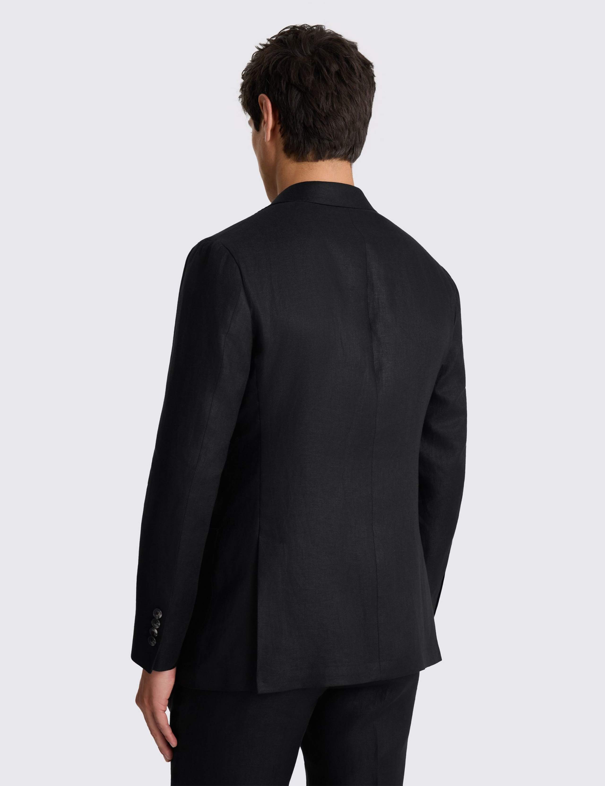 Tailored Fit Pure Linen Twill Suit Jacket 4 of 5