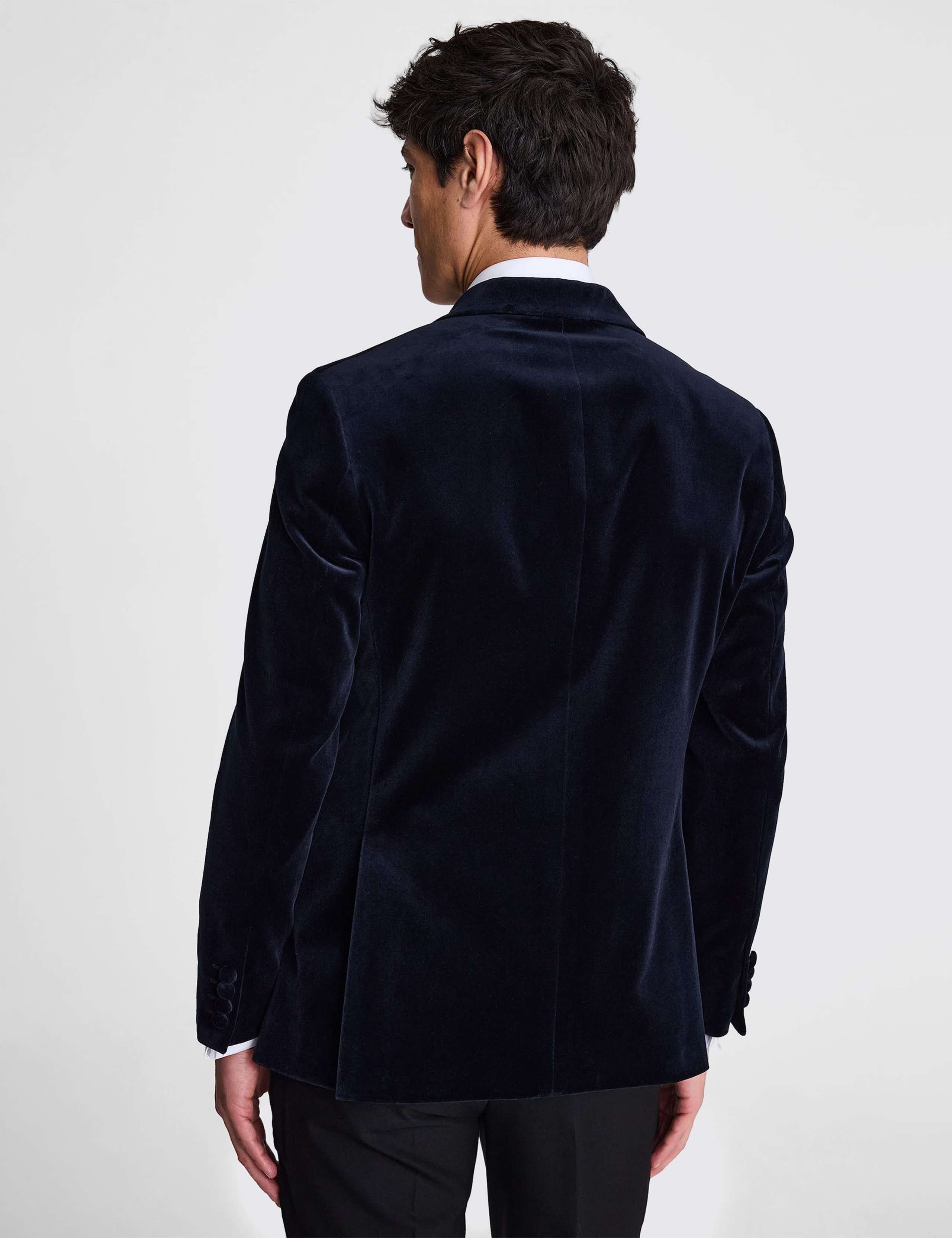 Tailored Fit Pure Cotton Velvet Tuxedo Jacket 4 of 5