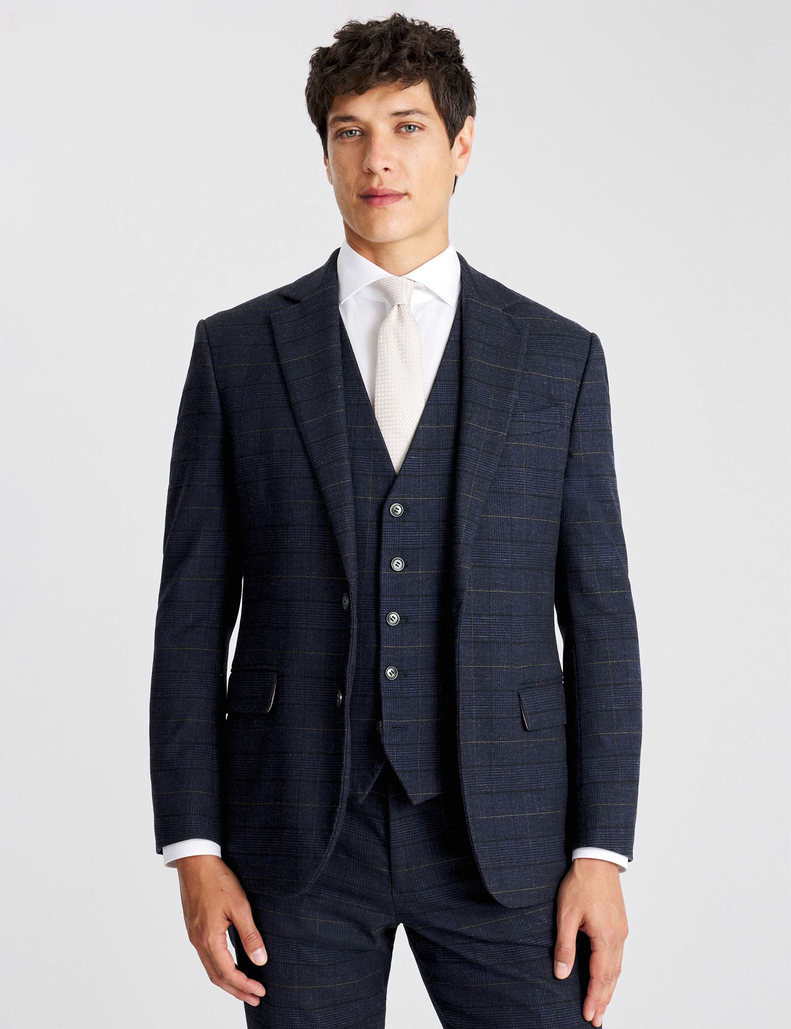 Tailored Fit Check Suit Jacket 4 of 7