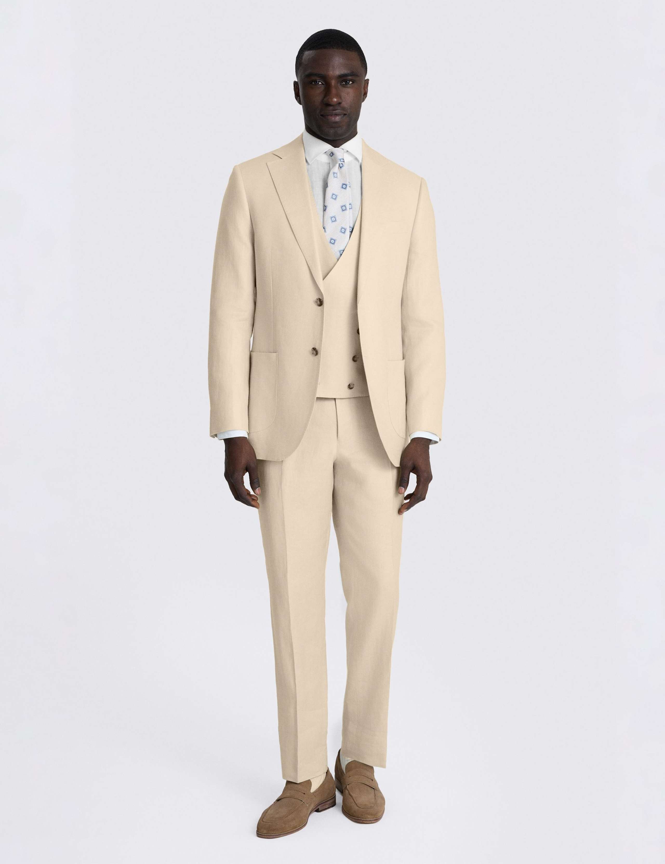 Tailored Fit Pure Linen Twill Suit Jacket 2 of 6