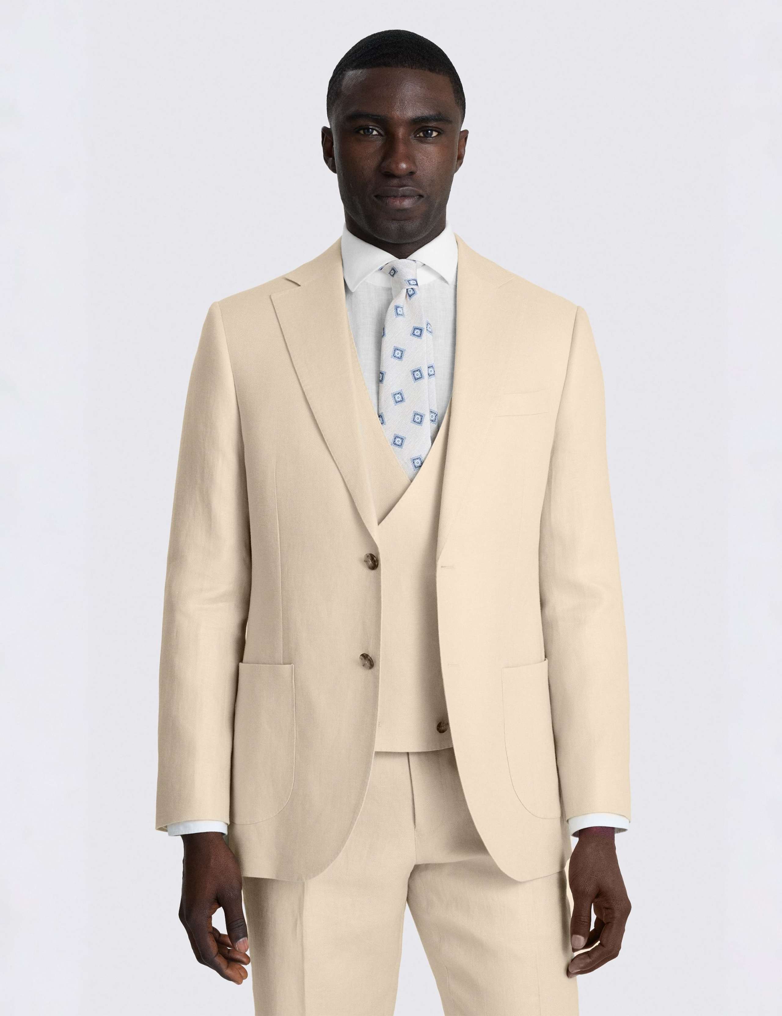 Tailored Fit Pure Linen Twill Suit Jacket 3 of 6