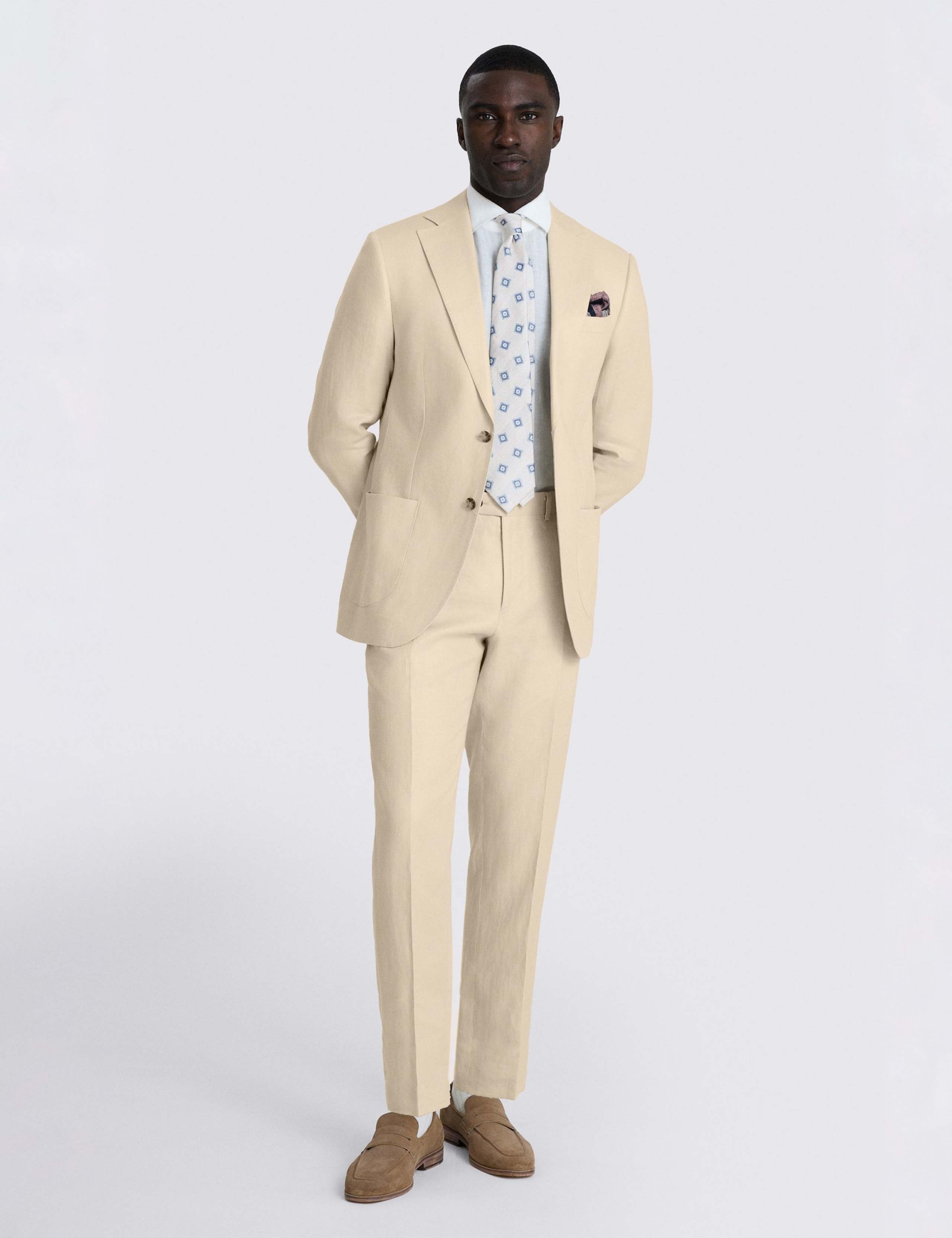 Tailored Fit Pure Linen Twill Suit Jacket 4 of 6