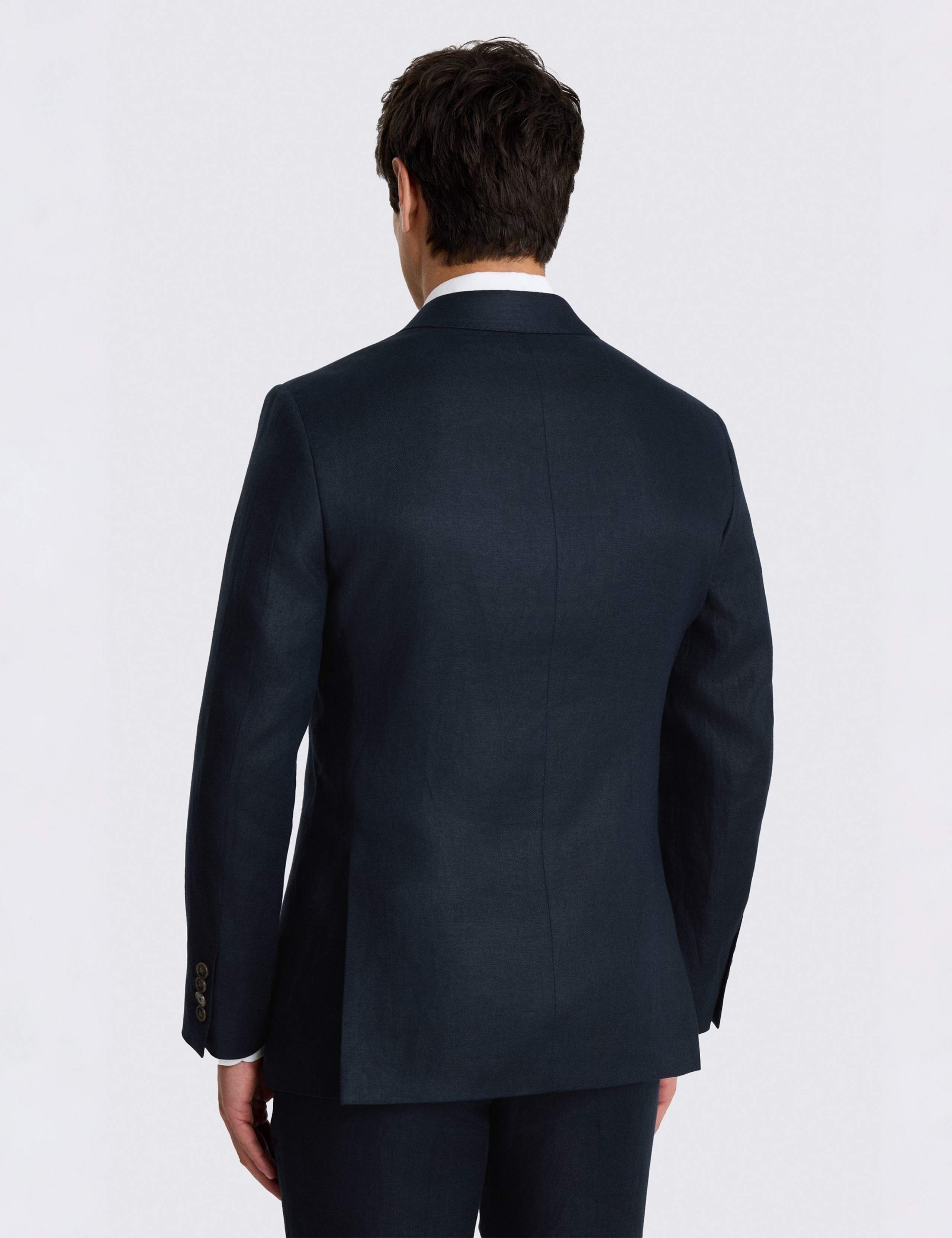 Tailored Fit Pure Linen Double Breasted Suit Jacket 4 of 5