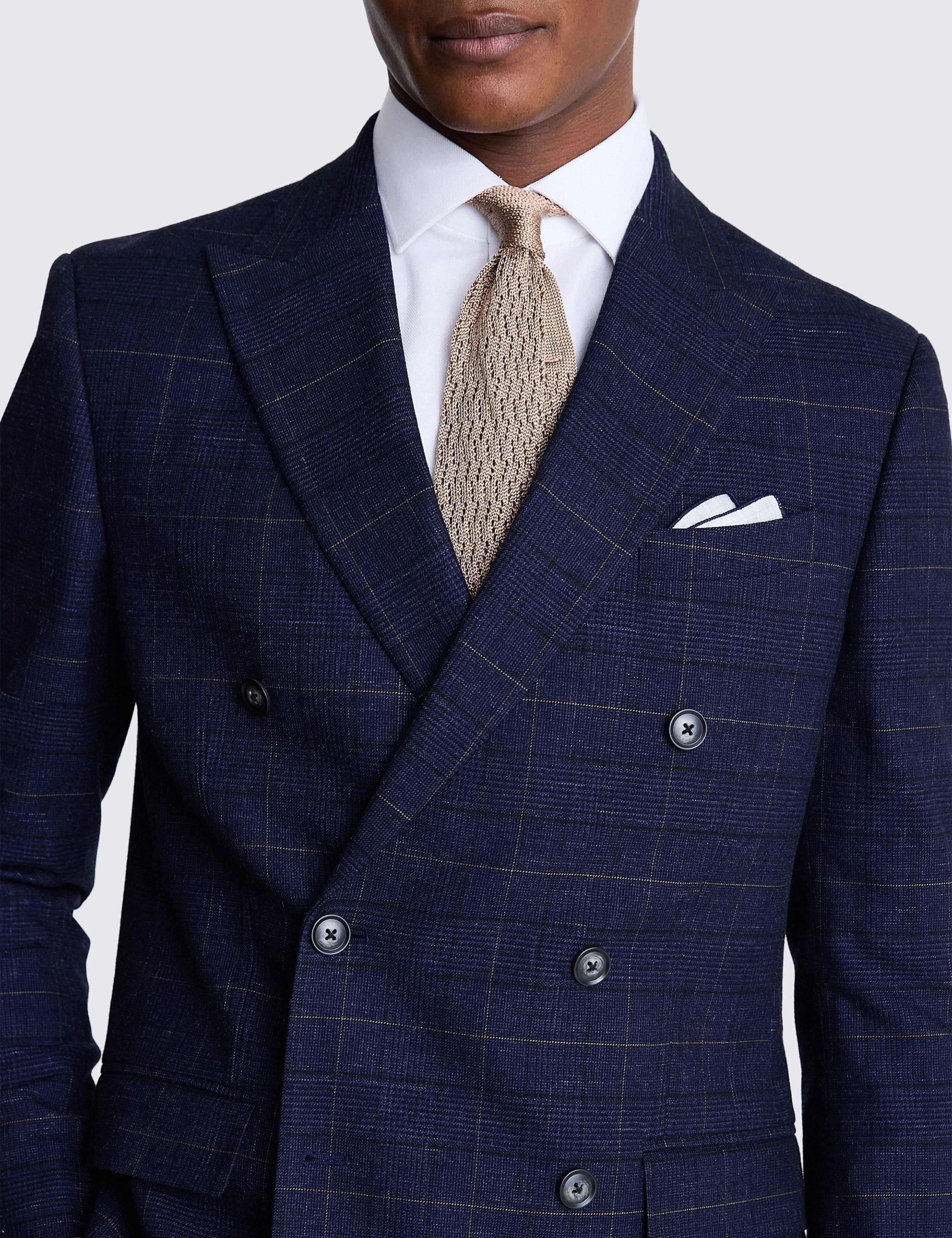 Tailored Fit Check Double Breasted Suit Jacket 5 of 5
