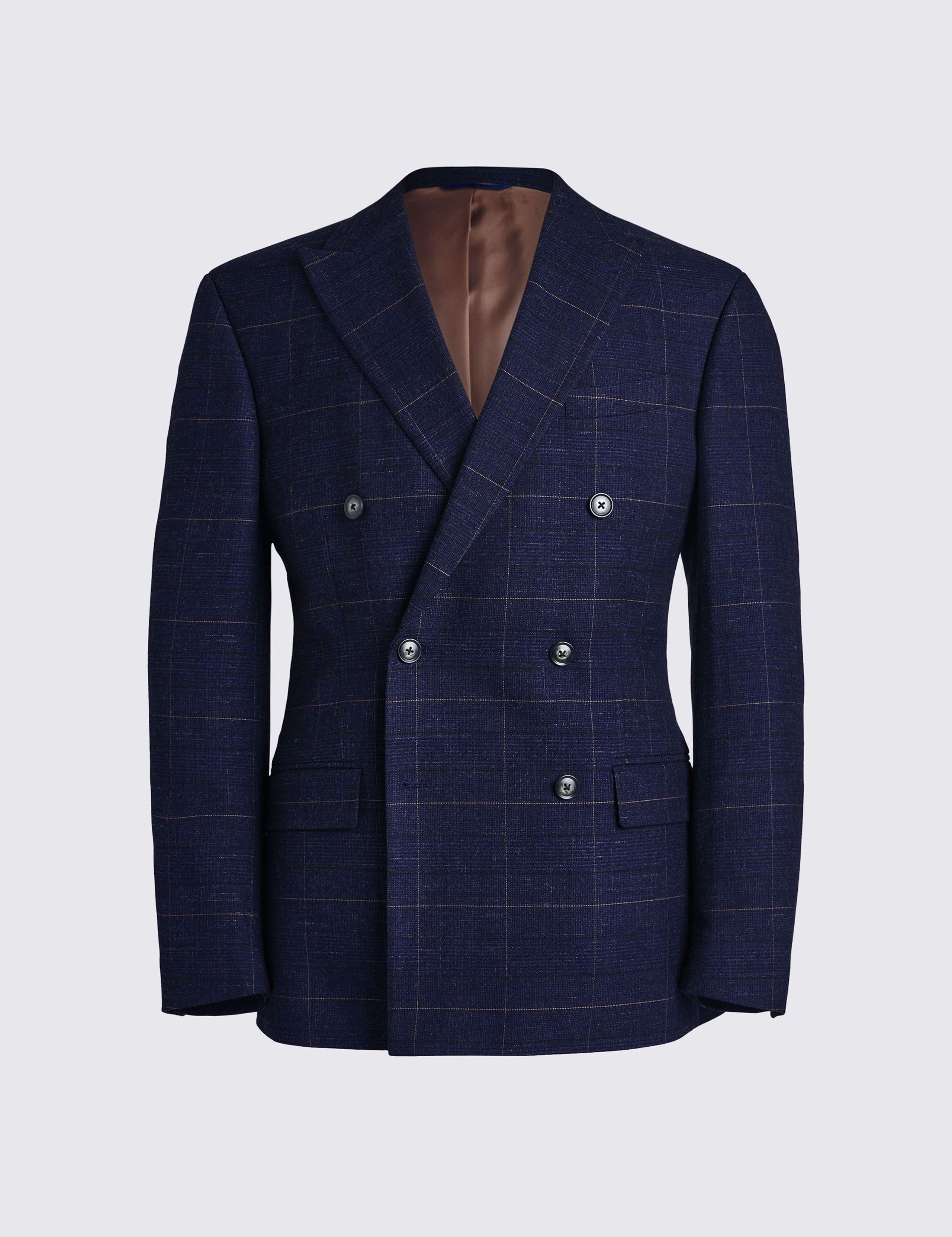 Tailored Fit Check Double Breasted Suit Jacket 2 of 5