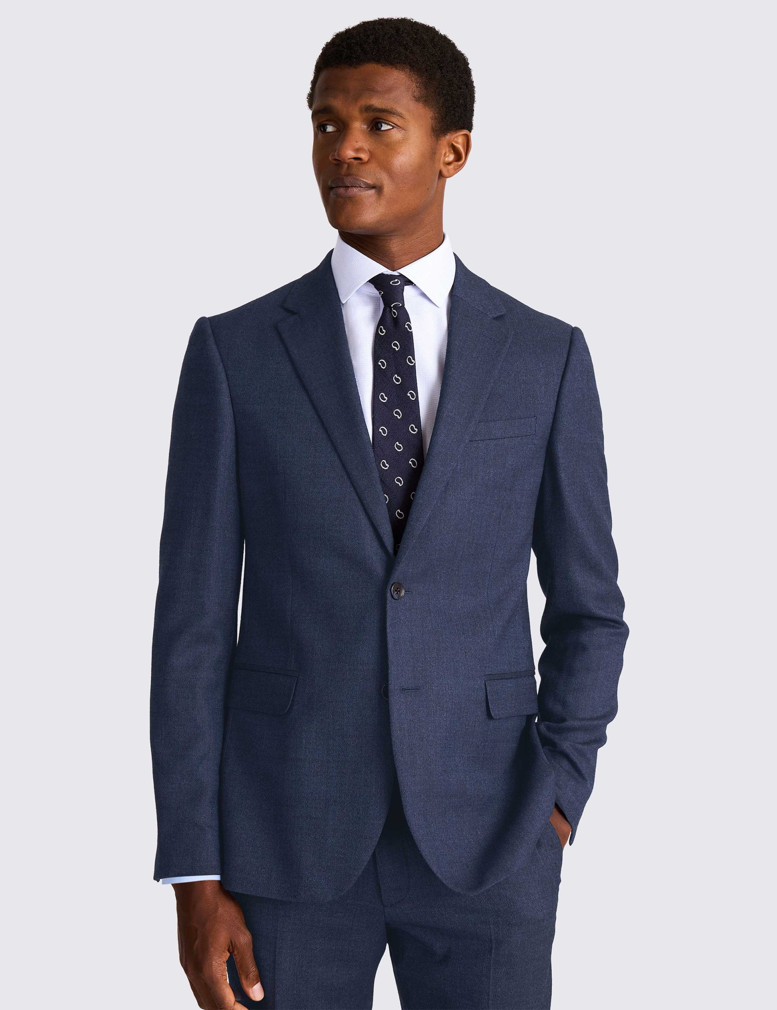 Slim Fit Wool Rich Textured Suit Jacket 1 of 7