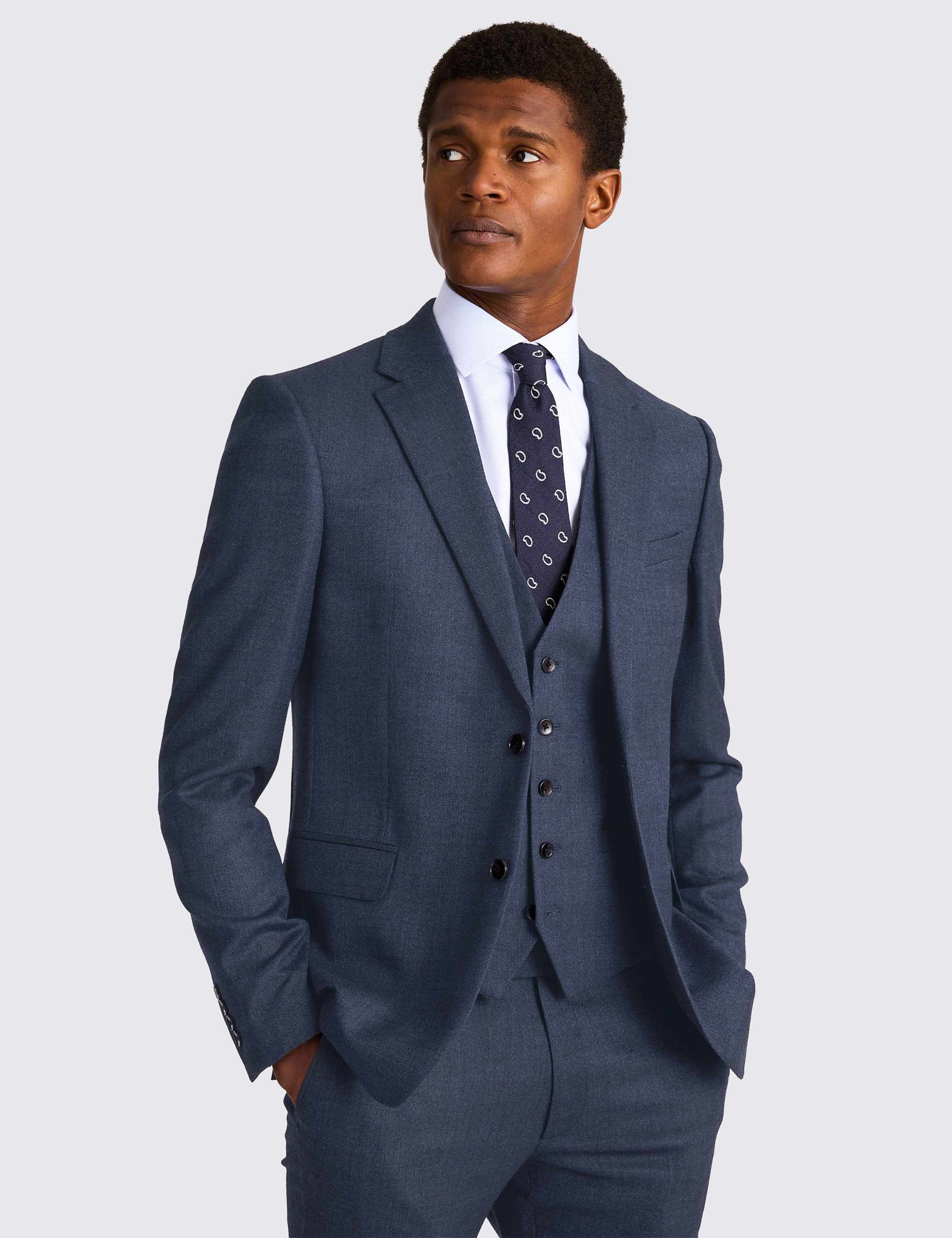 Slim Fit Wool Rich Textured Suit Jacket 4 of 7