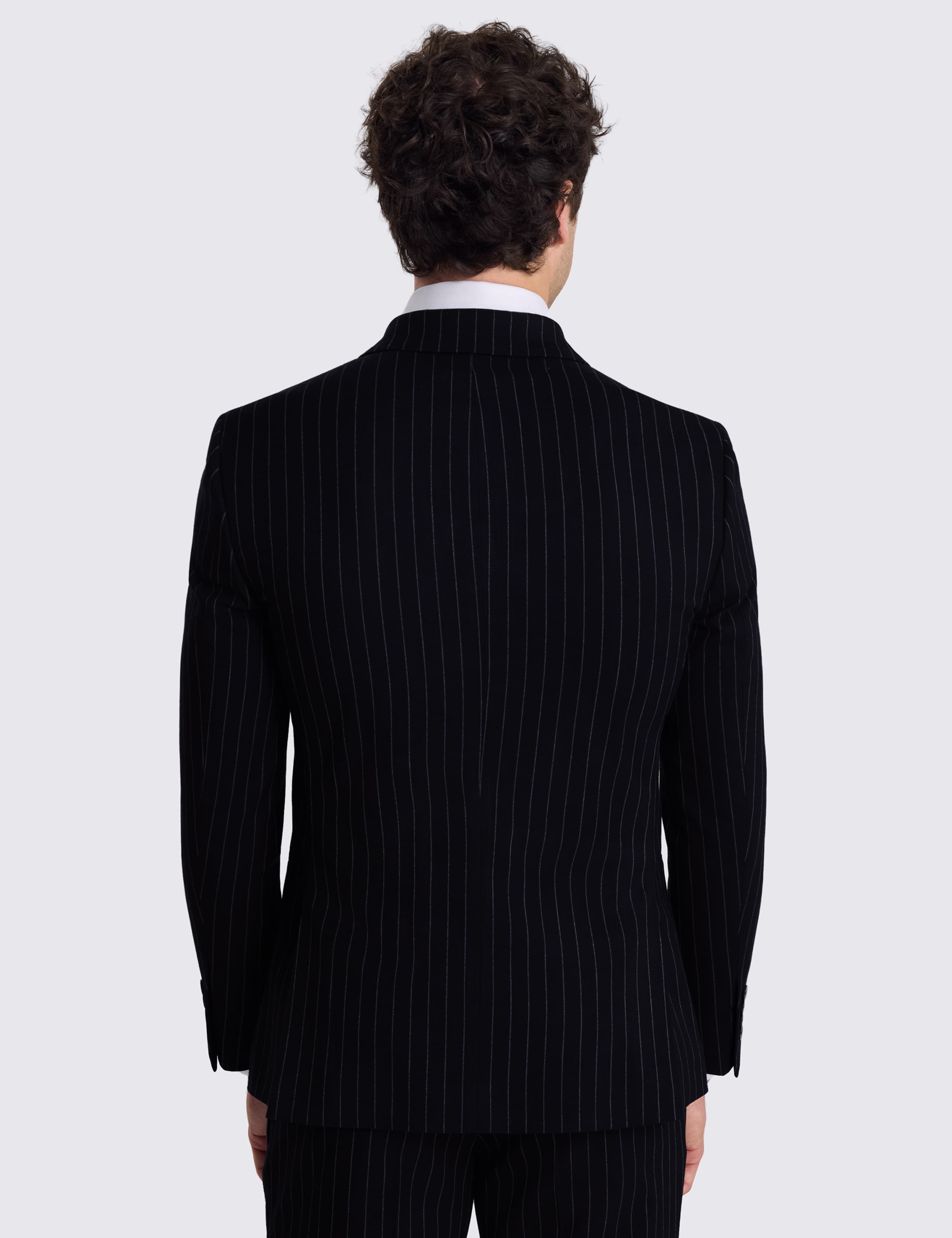 Slim Fit Striped Double Breasted Suit Jacket 6 of 6