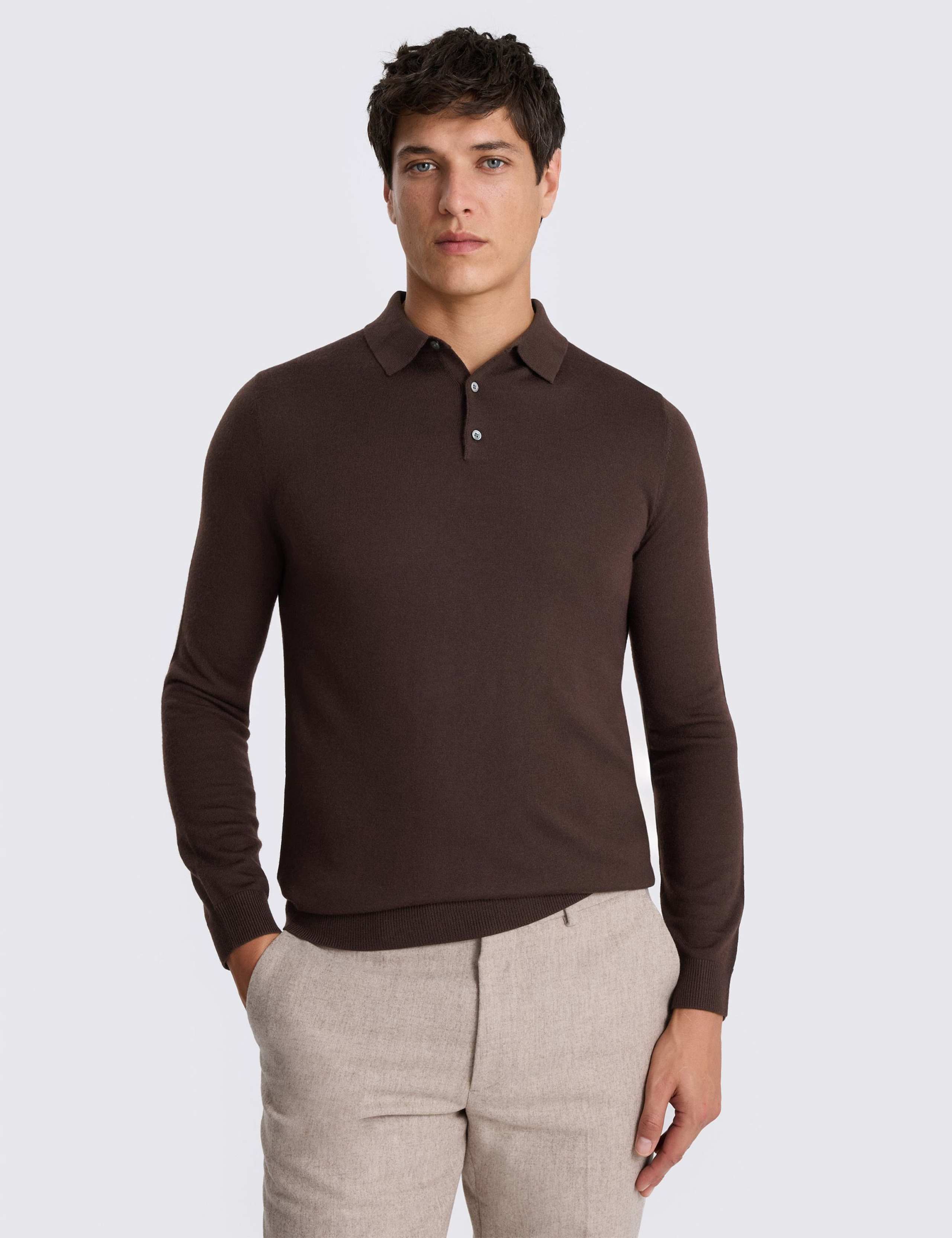 Merino Wool Rich Polo Shirt 1 of 4