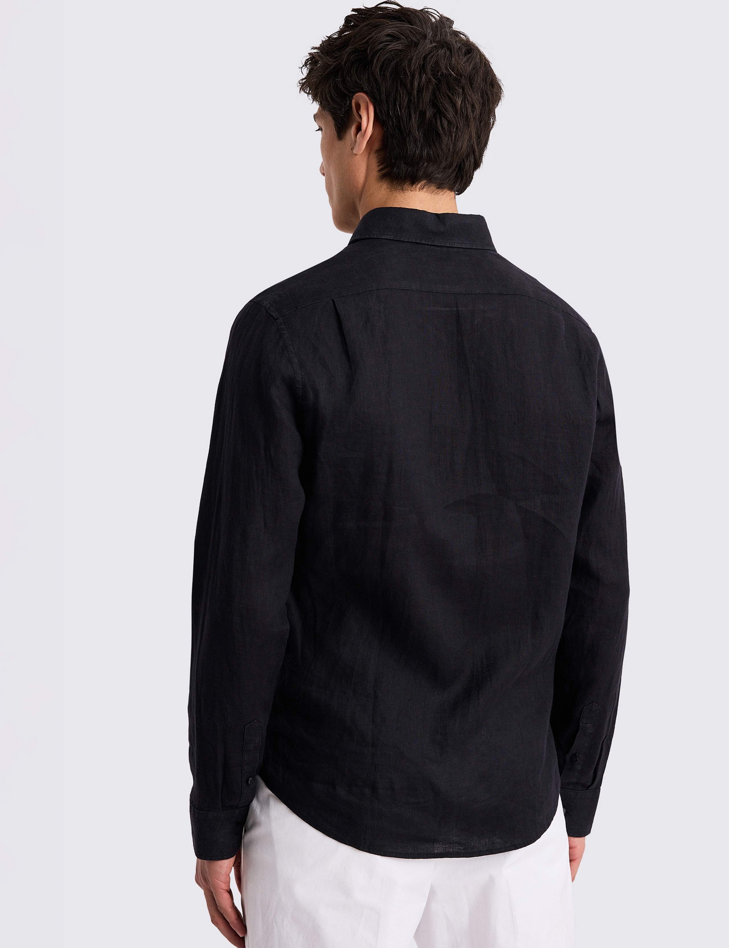 Tailored Fit Pure Linen Shirt 3 of 3