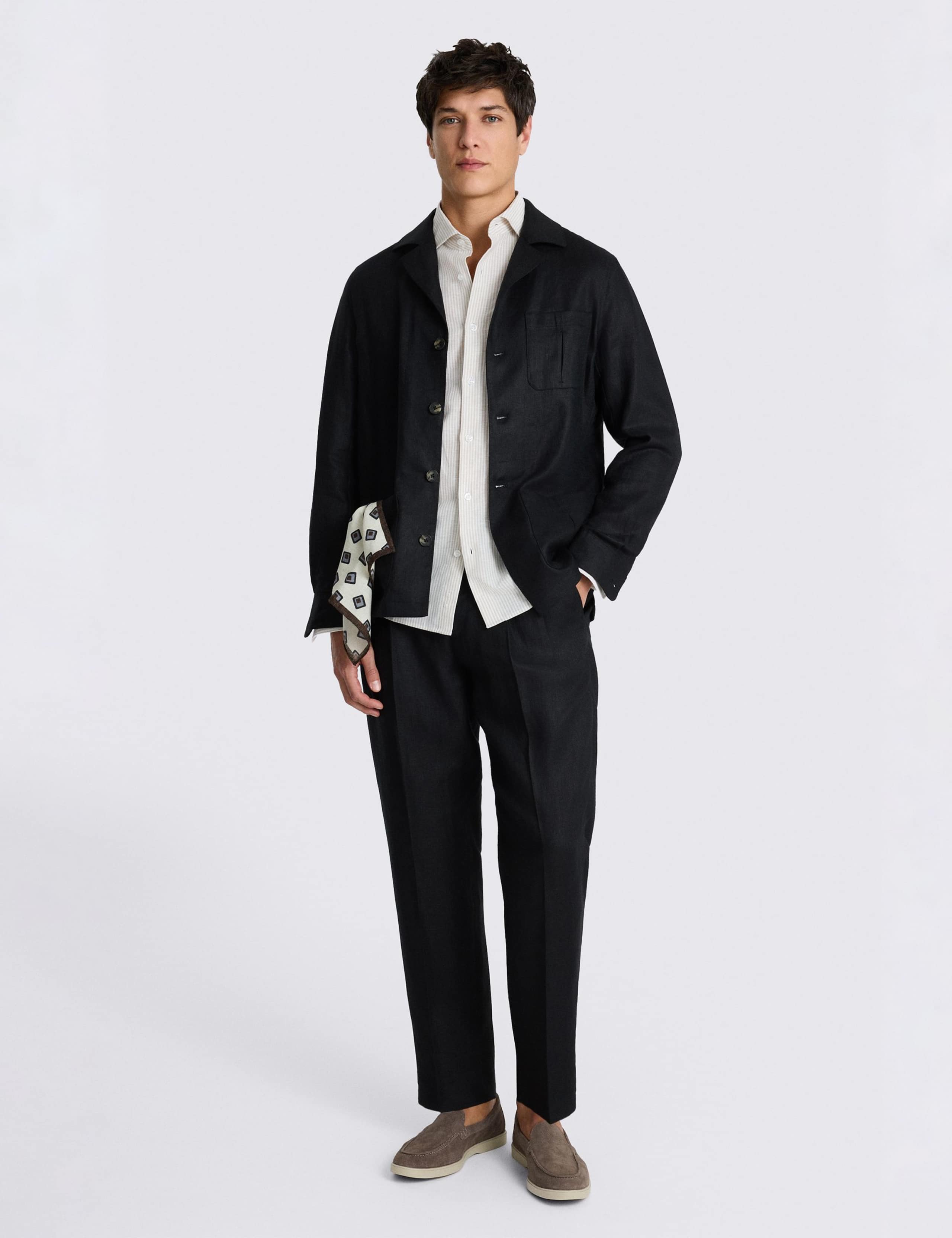 Pure Linen Twill Shacket 2 of 4