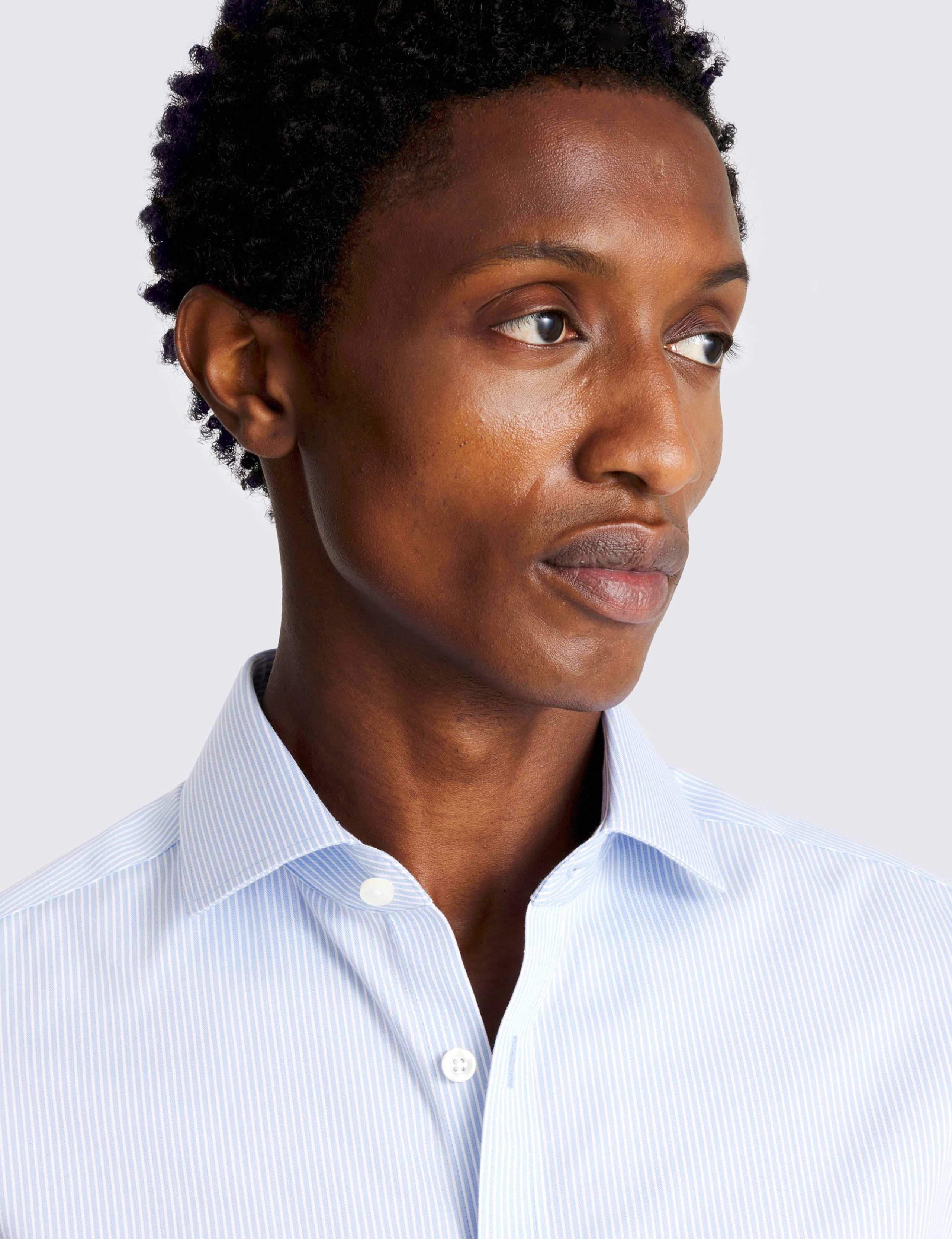 Slim Fit Non Iron Pure Cotton Striped Shirt 3 of 3