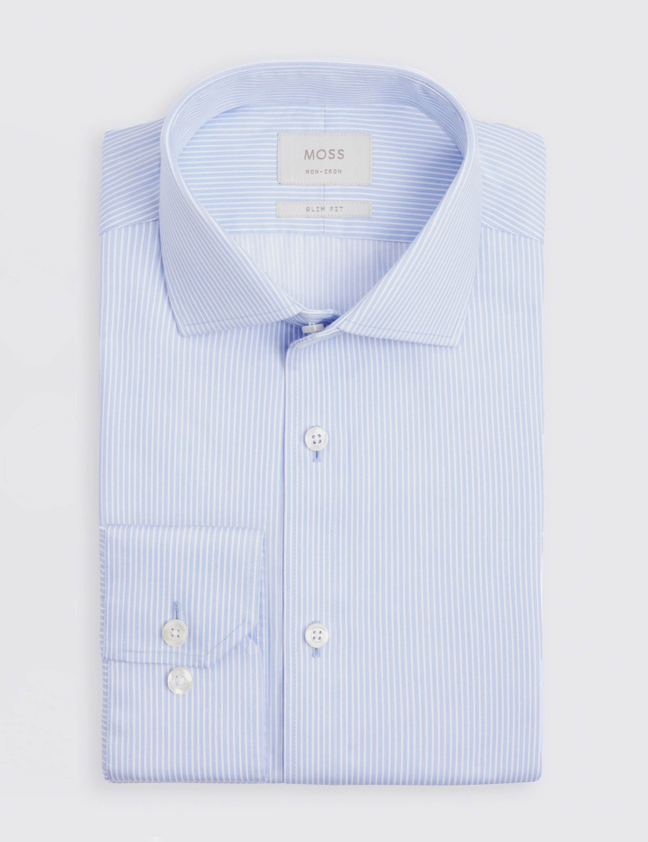 Slim Fit Non Iron Pure Cotton Striped Shirt 2 of 3
