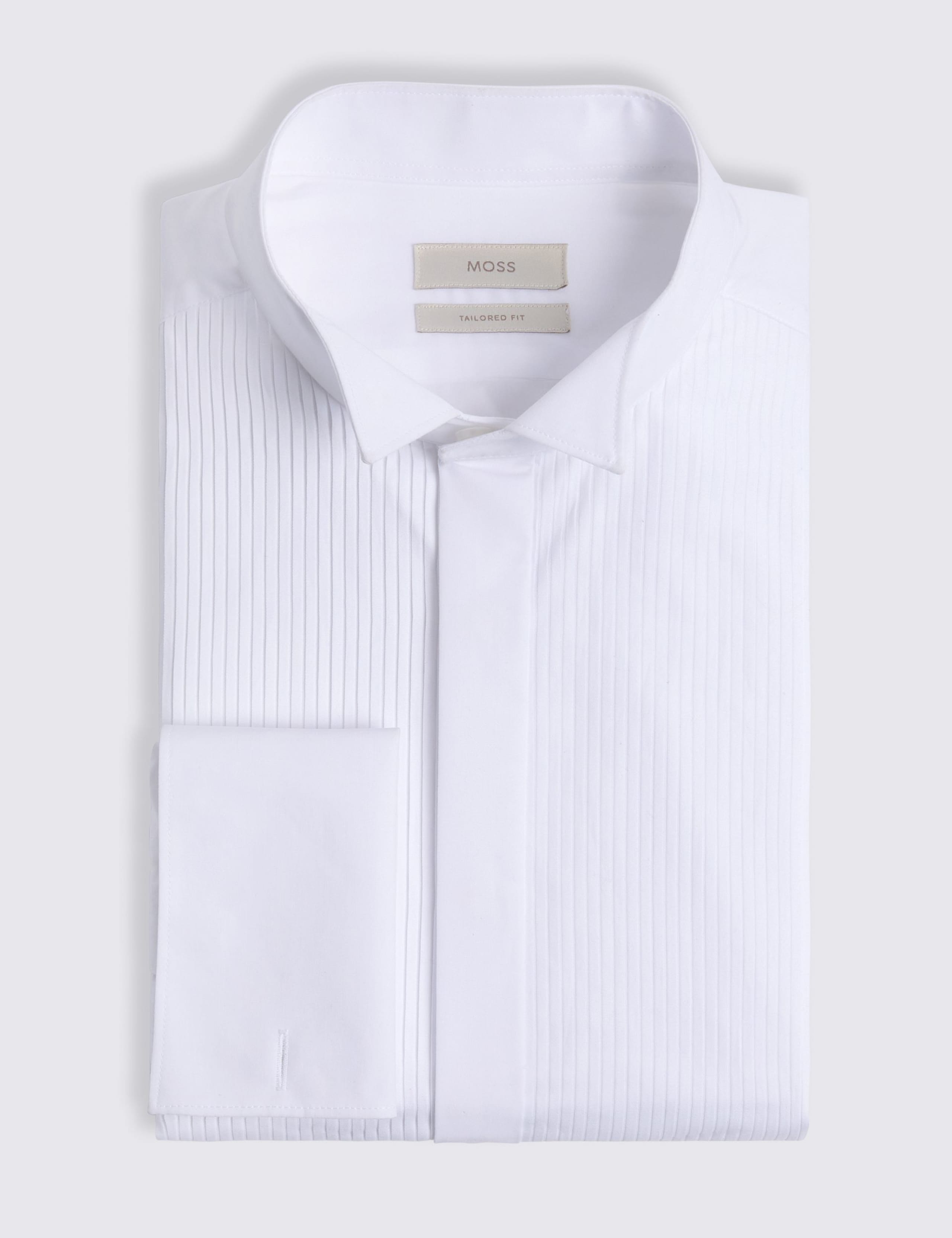 Tailored Fit Pure Cotton Pleated Dress Shirt 2 of 4