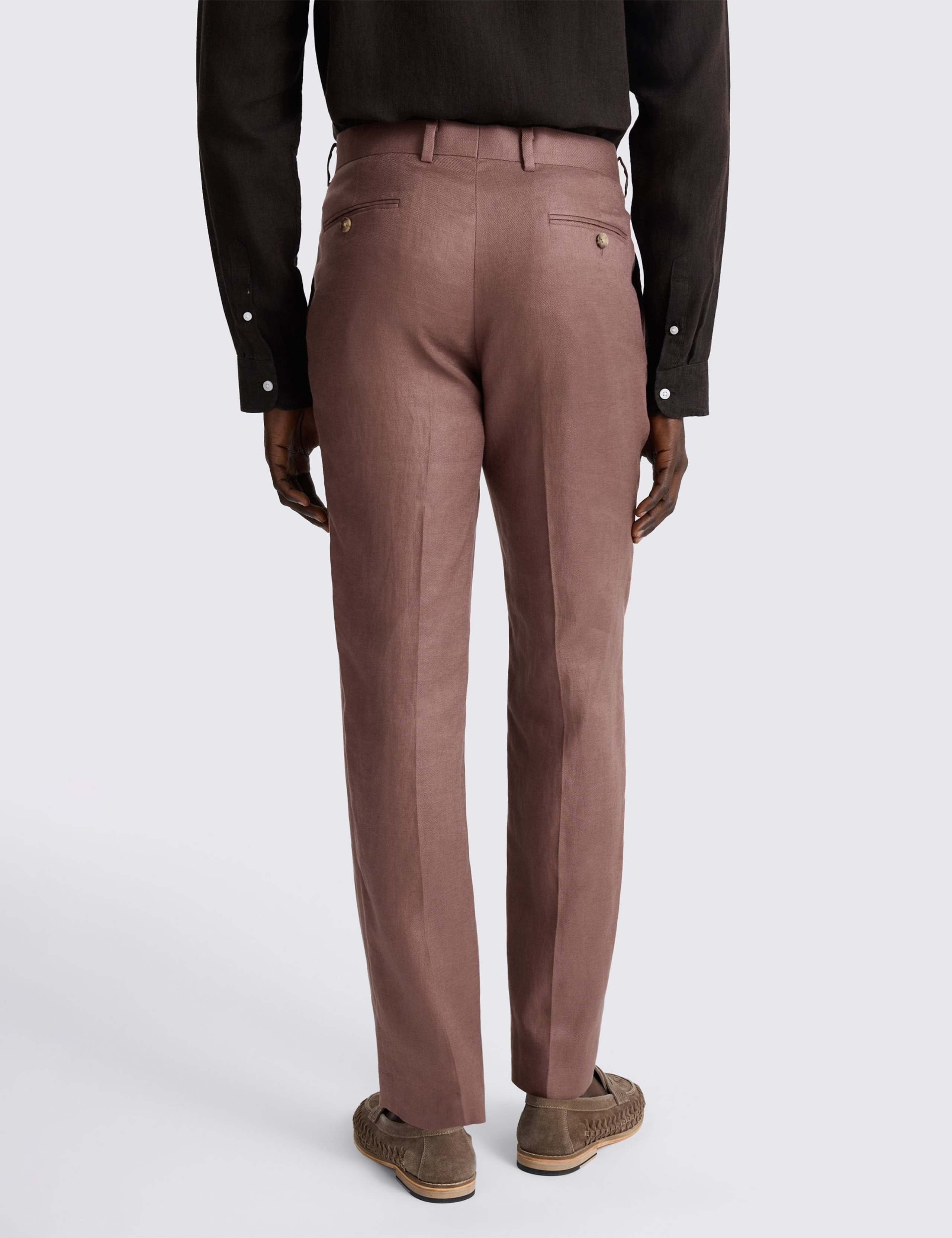 Slim Fit Pure Linen Twill Suit Trousers 3 of 3